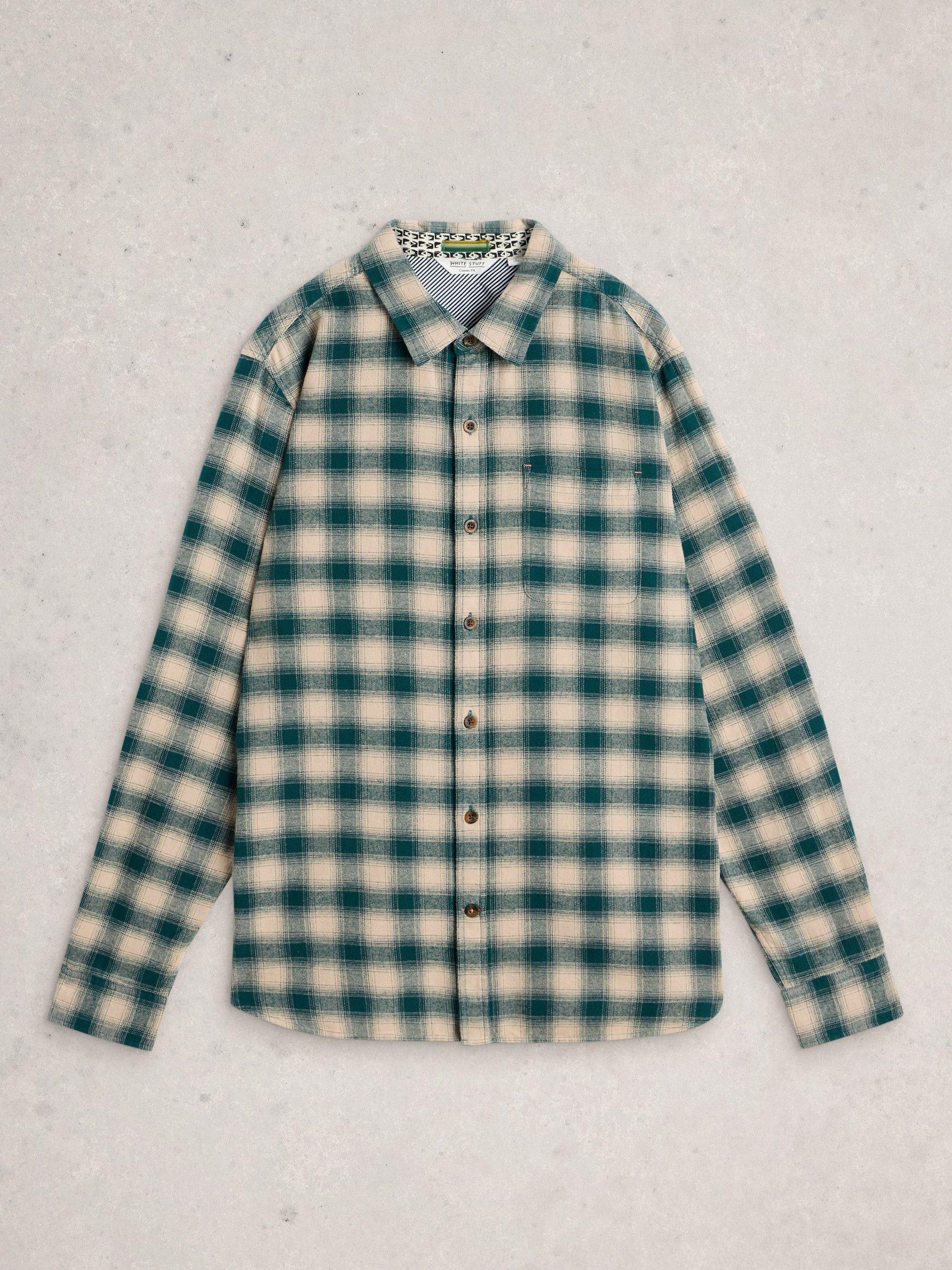 Product image 5 of 6, which shows White Stuff Ludlow Check Cotton Shirt, Green/Multi, S