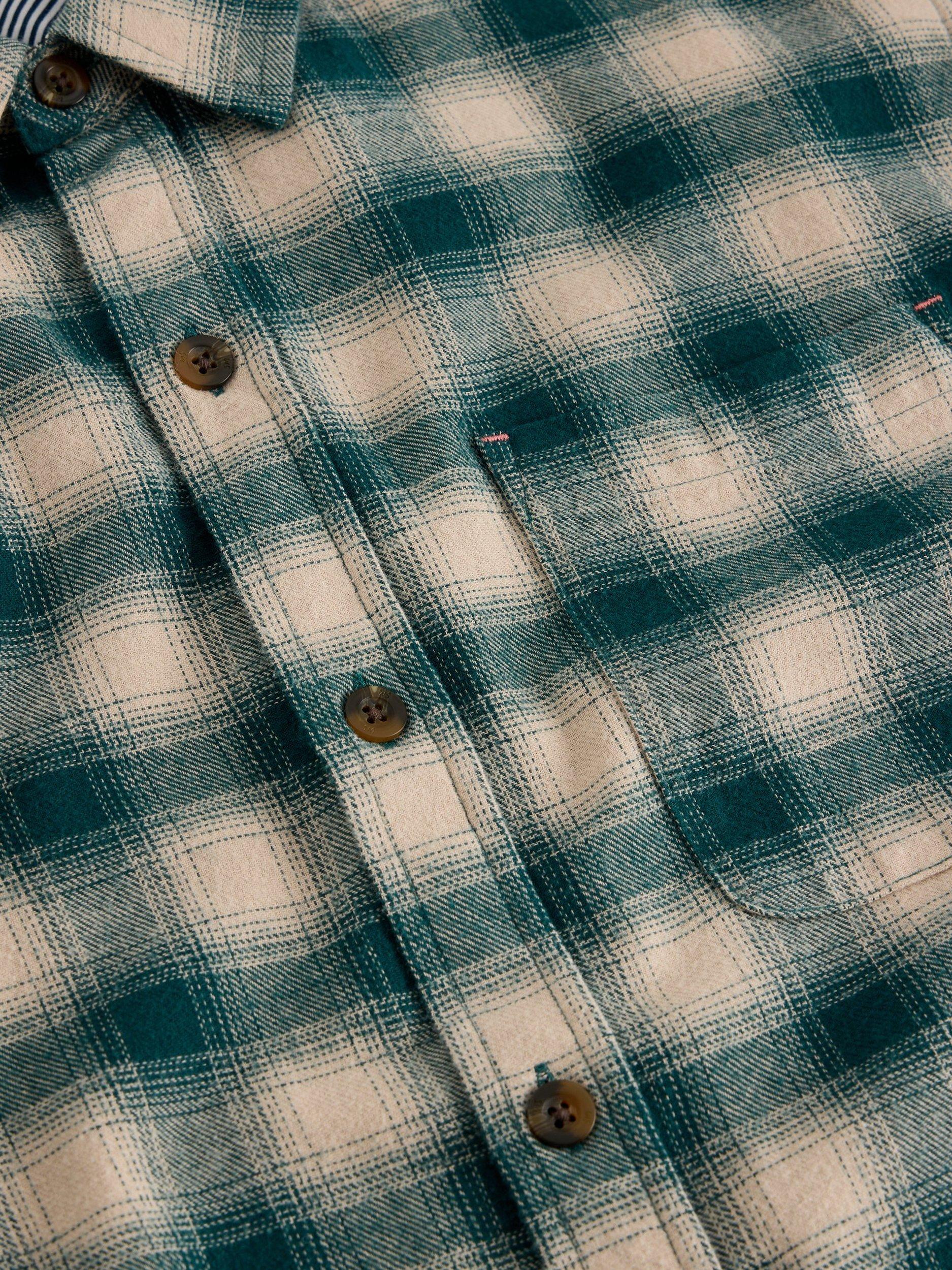 Product image 6 of 6, which shows White Stuff Ludlow Check Cotton Shirt, Green/Multi, S