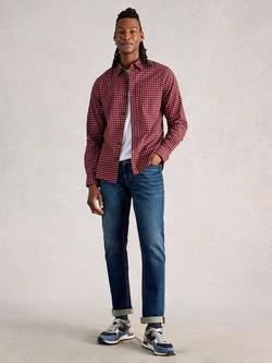 White Stuff Salcombe Cotton Blend Star Long Sleeve Collar Shirt, Plum