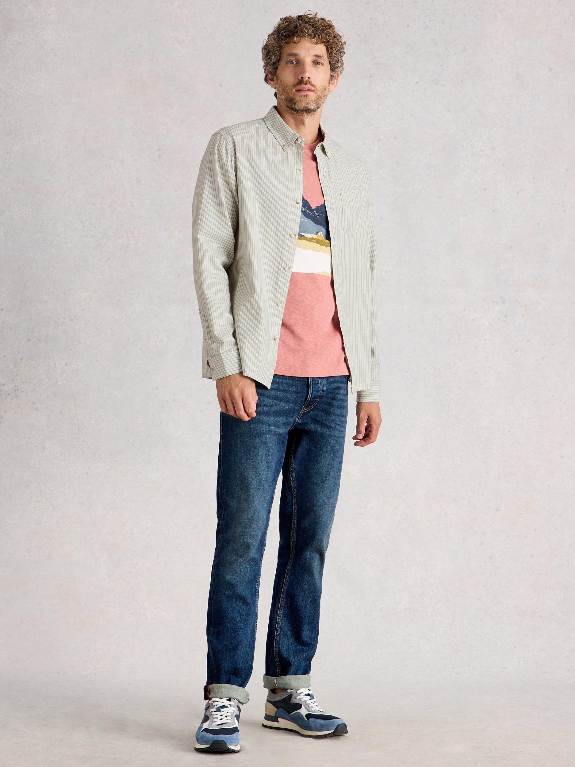 Product image 4 of 6, which shows White Stuff Stamford Cotton Shirt, Green/Multi, S