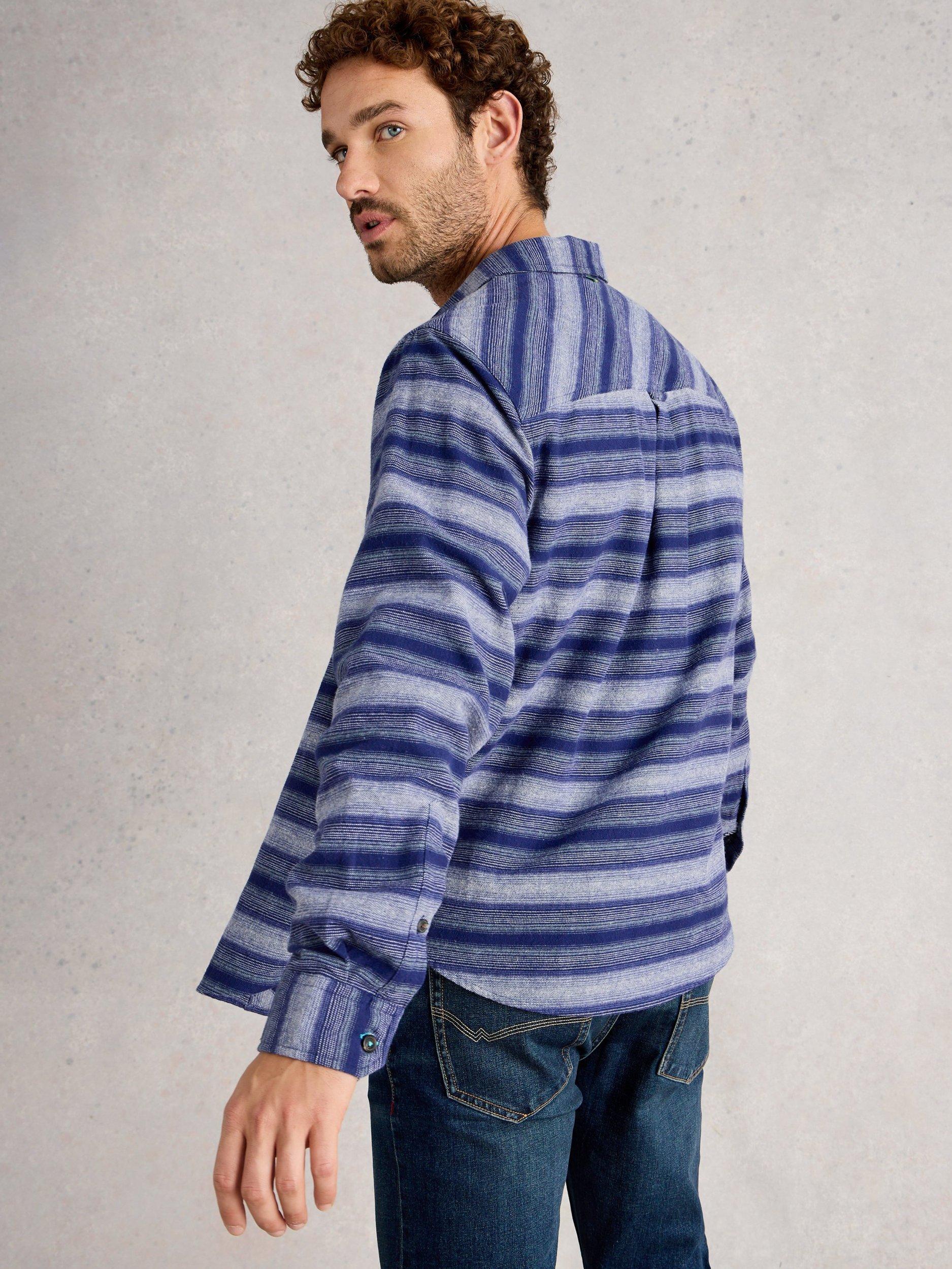 Product image 2 of 6, which shows White Stuff Upton Cotton Regular Fit Stripe Shirt, Blue/Multi, M