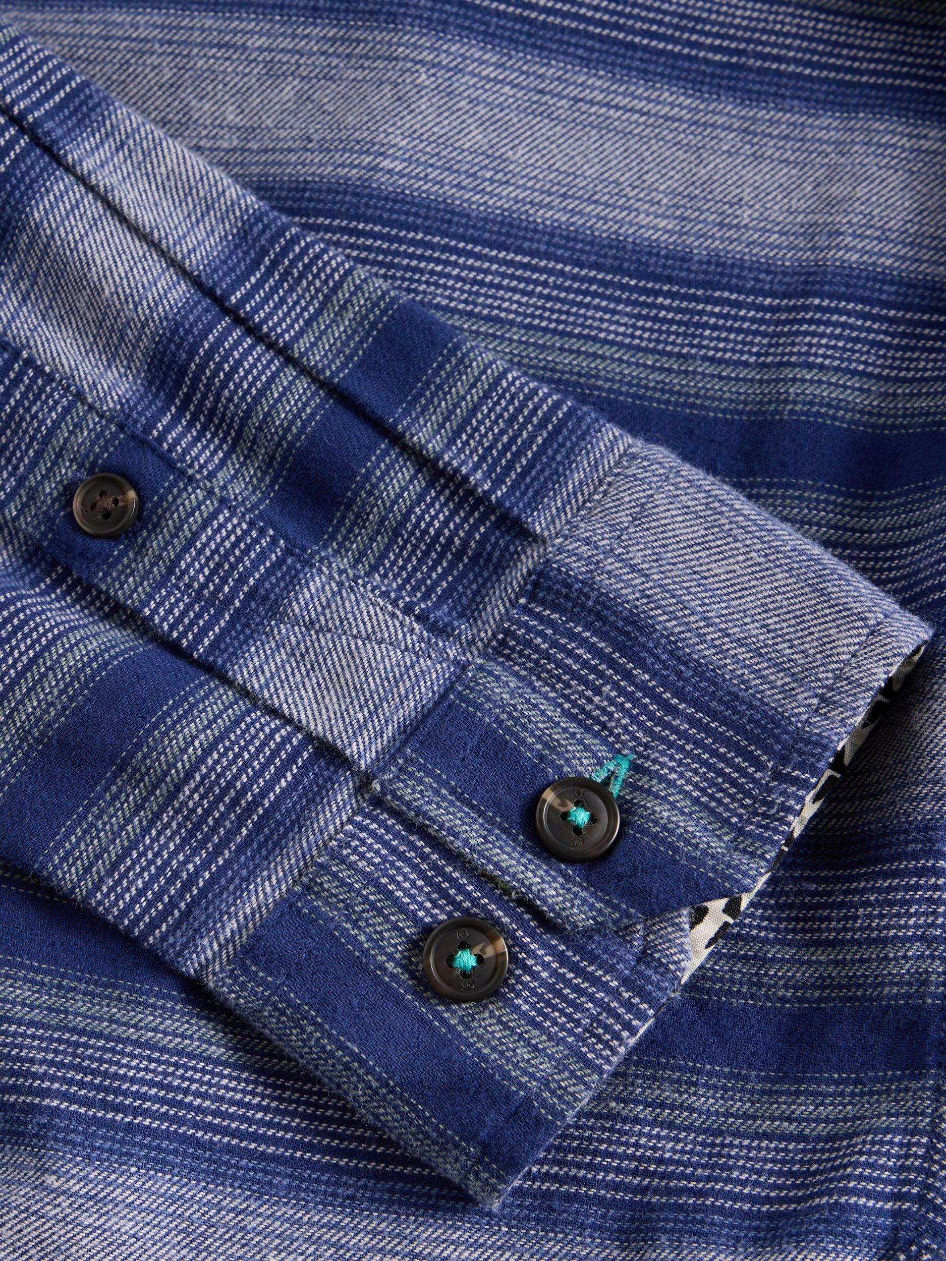 Product image 6 of 6, which shows White Stuff Upton Cotton Regular Fit Stripe Shirt, Blue/Multi, M