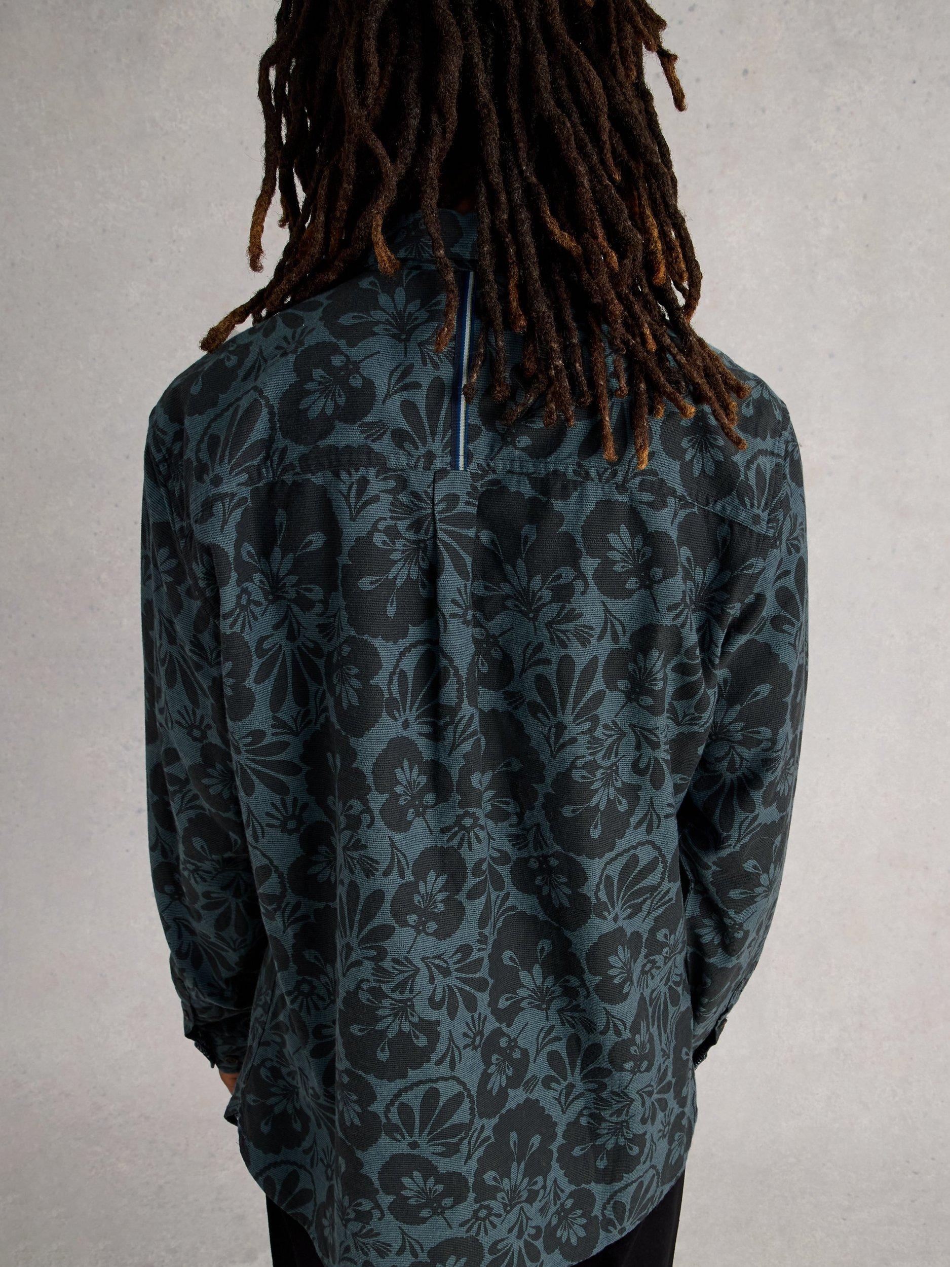 Product image 2 of 6, which shows White Stuff Floral Print Cotton Shirt, Green, S Reg