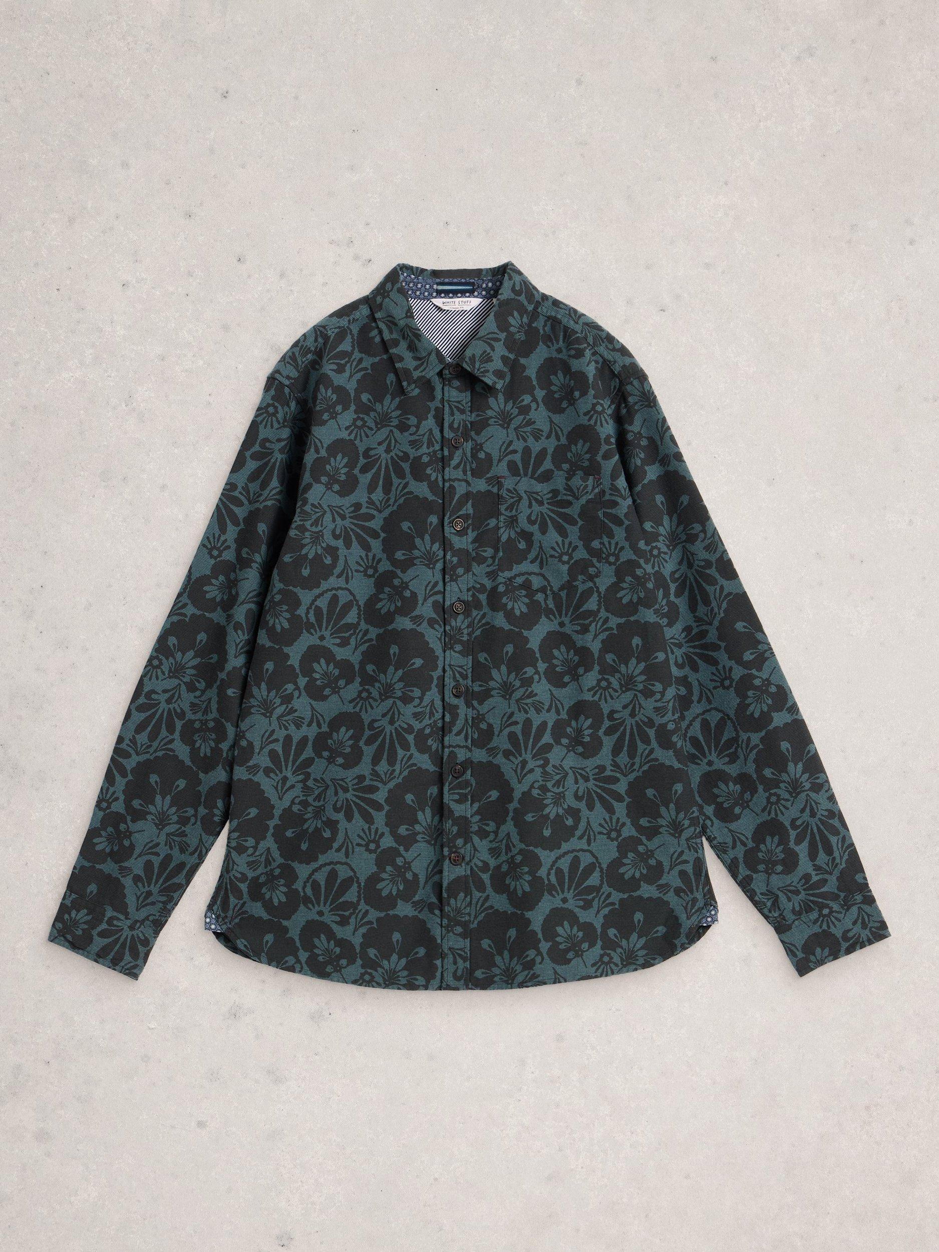 Product image 5 of 6, which shows White Stuff Floral Print Cotton Shirt, Green, S Reg