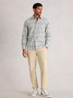 White Stuff Mono Pattern Cotton Shirt, White/Multi