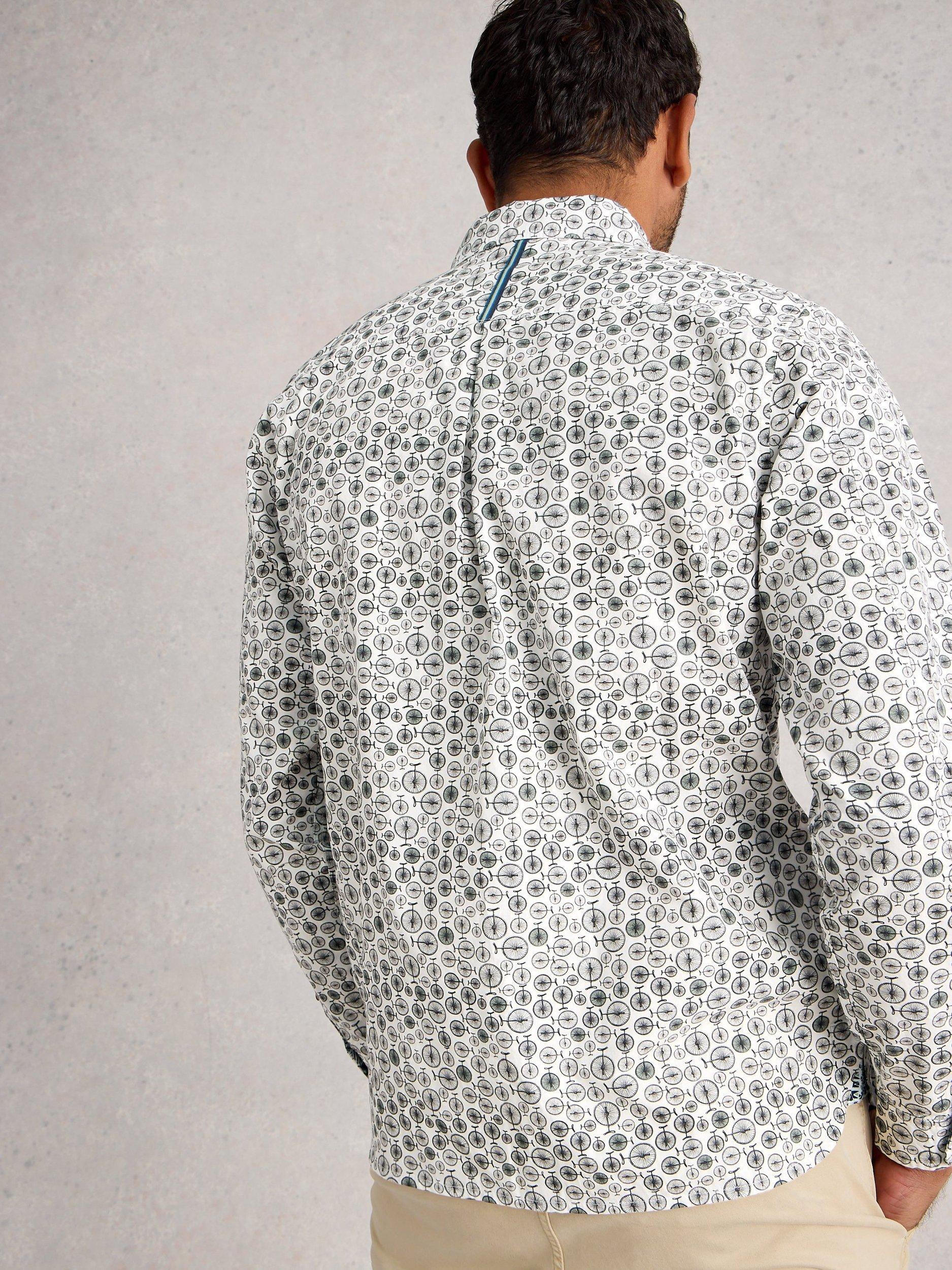 Product image 2 of 6, which shows White Stuff Mono Pattern Cotton Shirt, White/Multi, S Reg