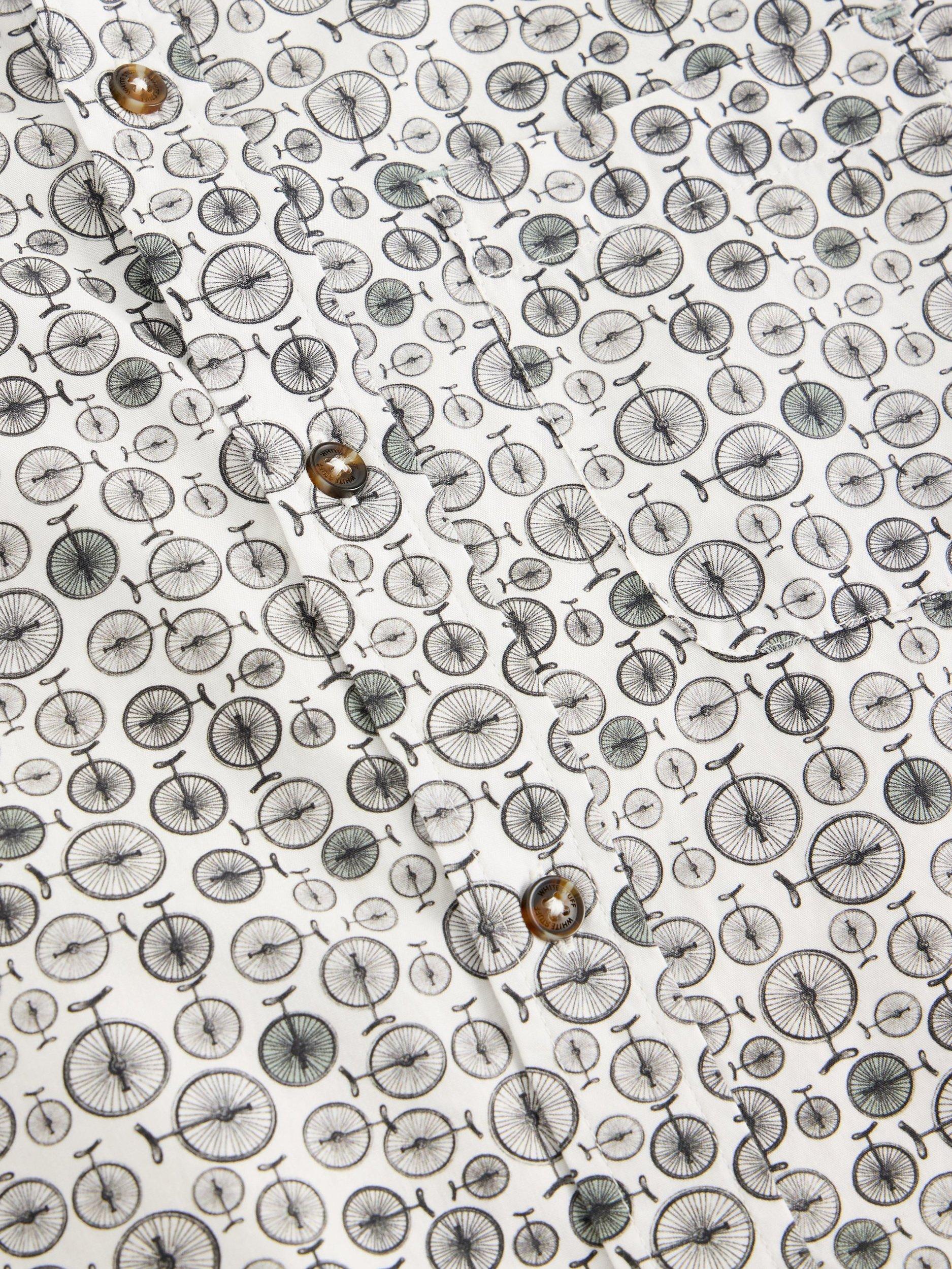 Product image 6 of 6, which shows White Stuff Mono Pattern Cotton Shirt, White/Multi, S Reg