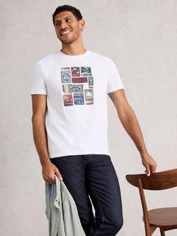 White Stuff Abersoch Cotton Regular Fit Short Sleeve Graphic T-Shirt, White, White