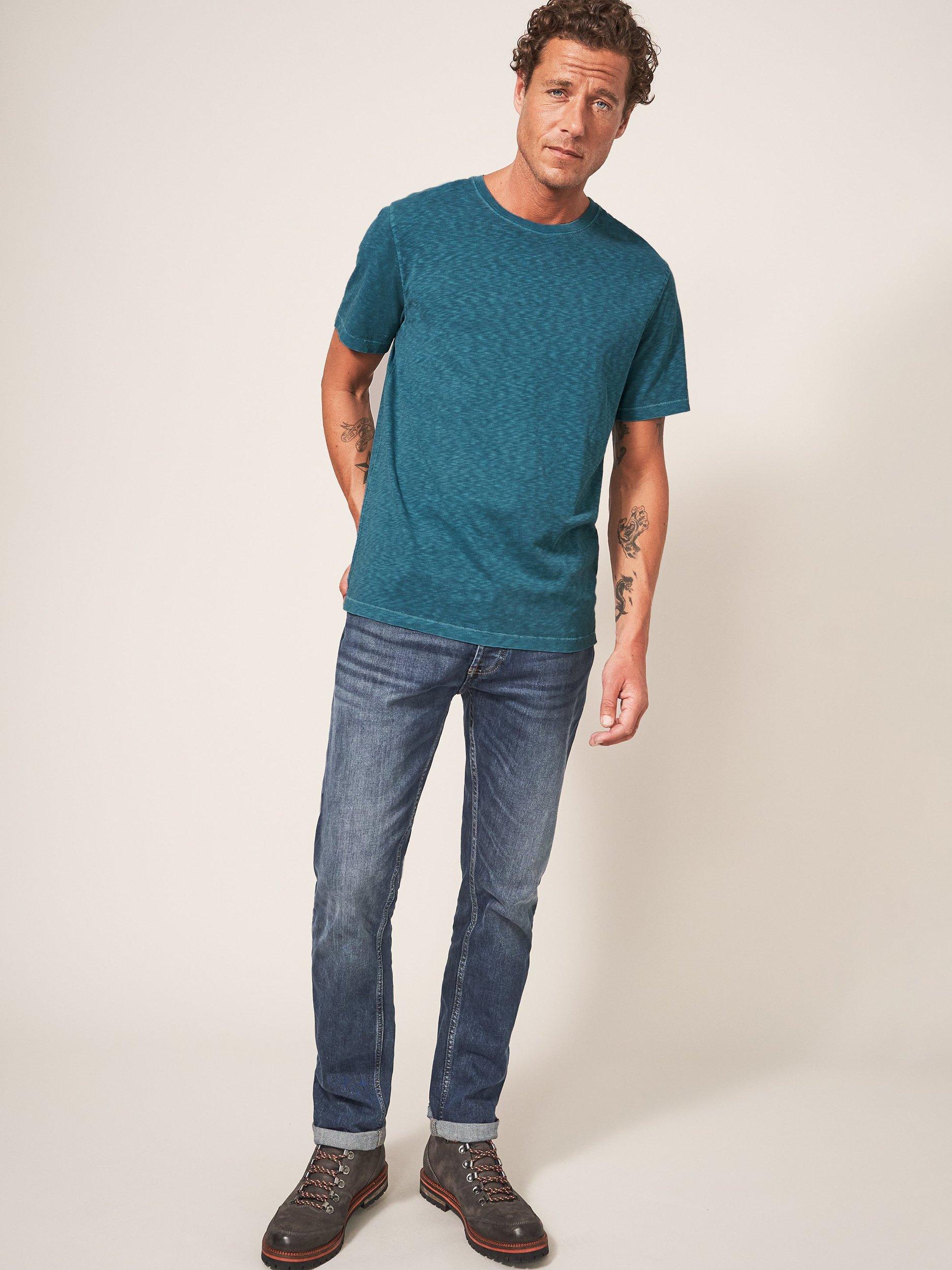 Product image 1 of 7, which shows White Stuff Abersoch Cotton T-Shirt, Mid Teal, XS Reg