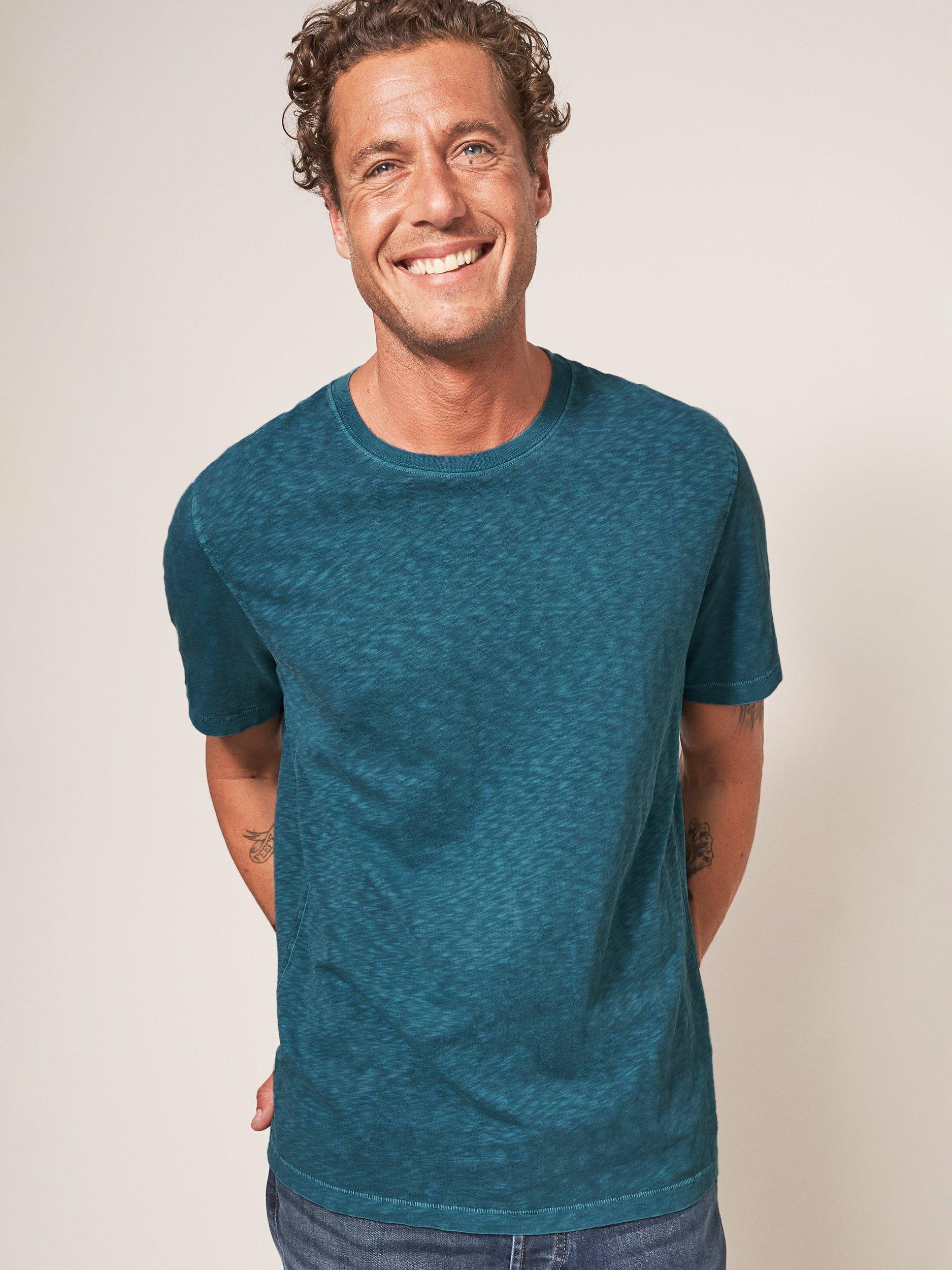 Product image 4 of 7, which shows White Stuff Abersoch Cotton T-Shirt, Mid Teal, XS Reg