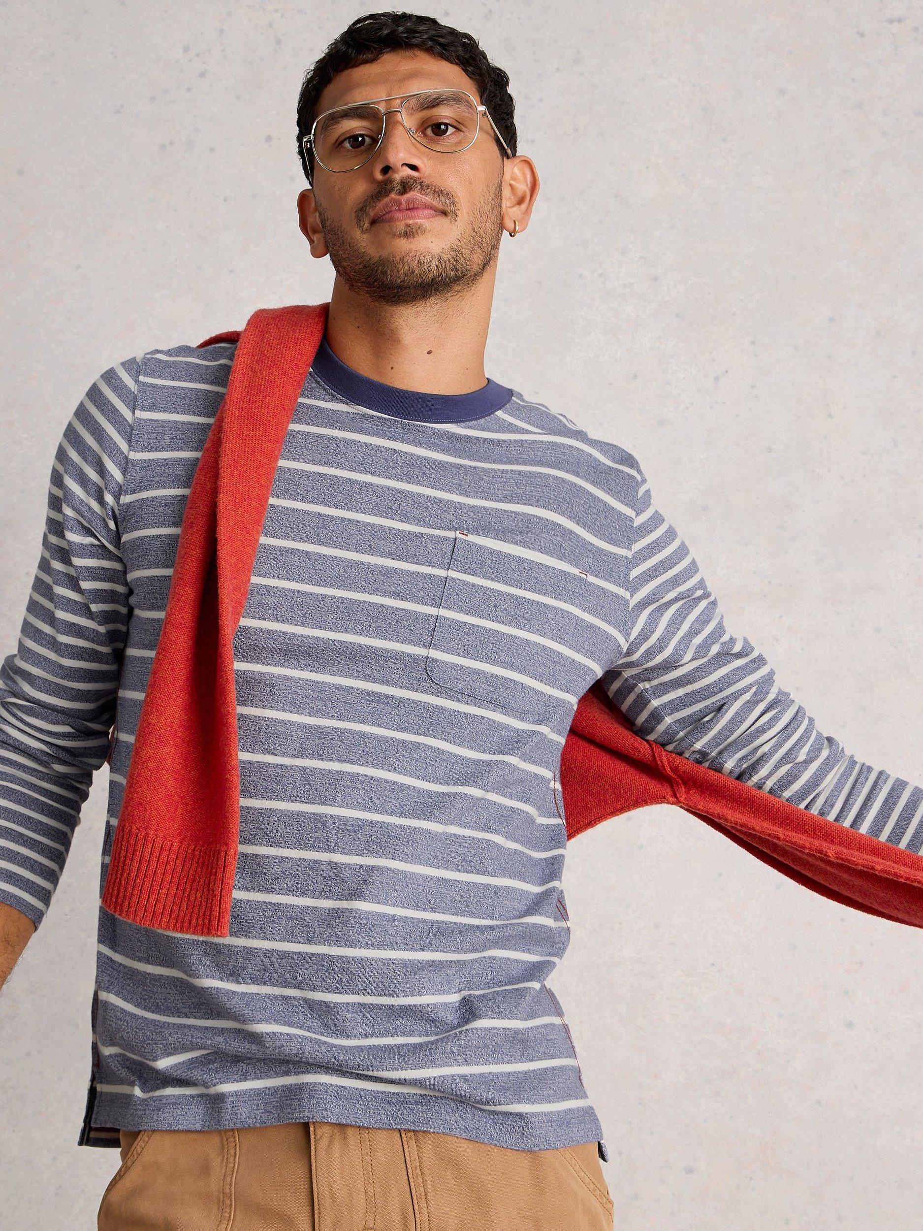 Product image 3 of 11, which shows White Stuff Accleton Cotton Regular Fit Stripe Shirt, Blue/Multi, L