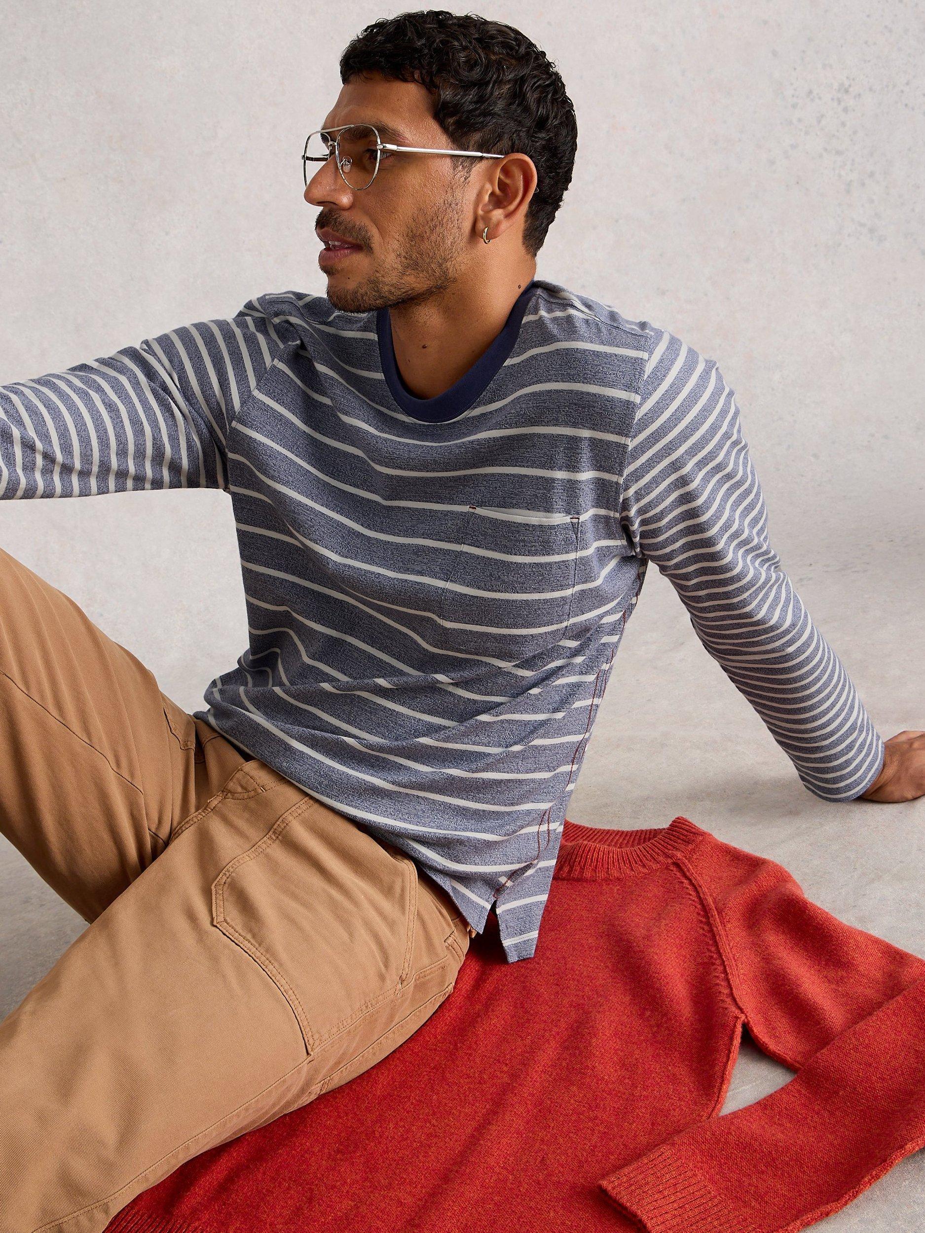 Product image 4 of 11, which shows White Stuff Accleton Cotton Regular Fit Stripe Shirt, Blue/Multi, L