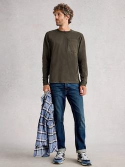 White Stuff Accleton Long Sleeve Cotton T-Shirt, Khaki Green