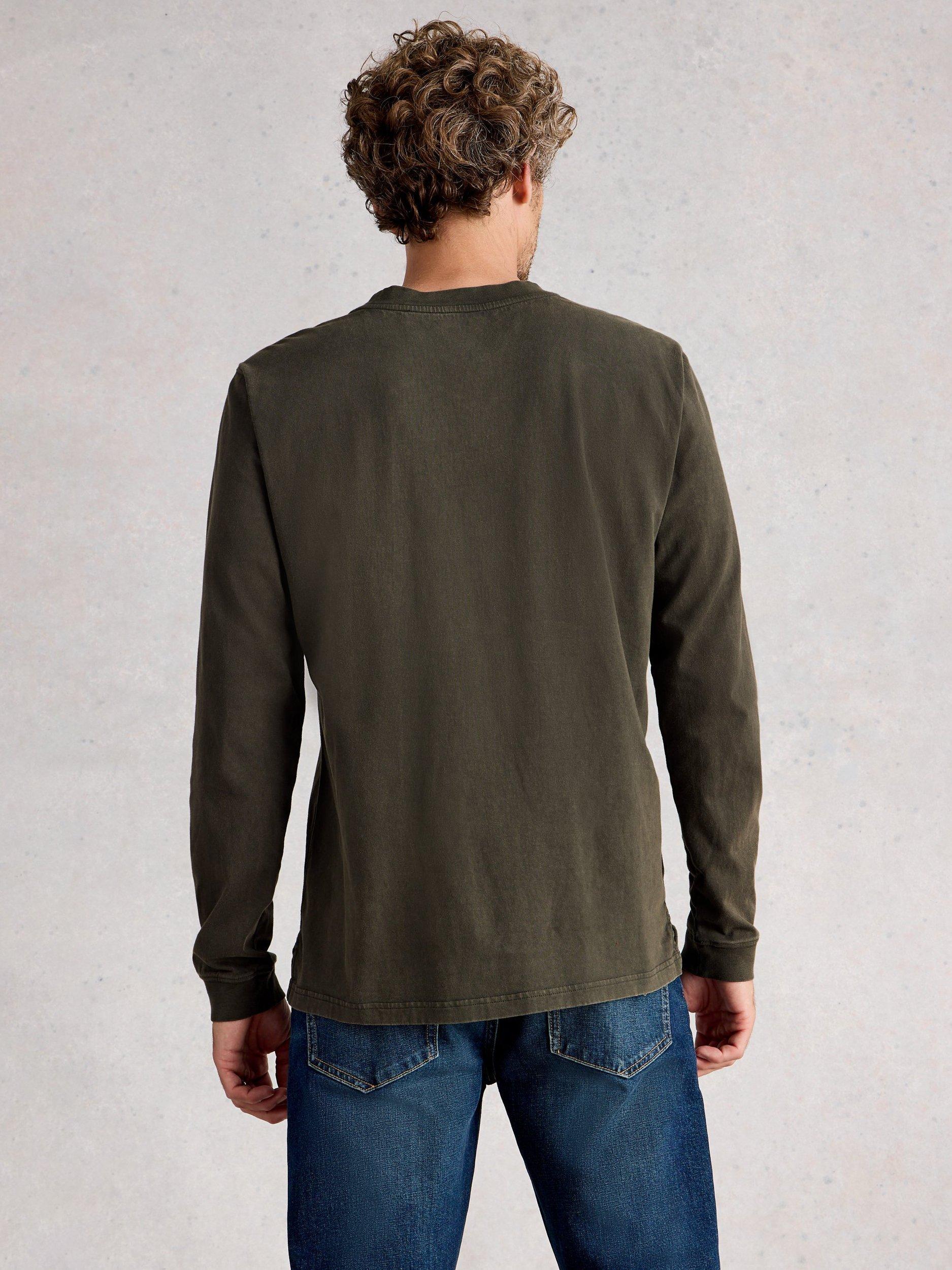 Product image 2 of 6, which shows White Stuff Accleton Long Sleeve Cotton T-Shirt, Khaki Green, XL