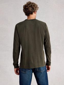White Stuff Accleton Long Sleeve Cotton T-Shirt - view 2, Khaki Green