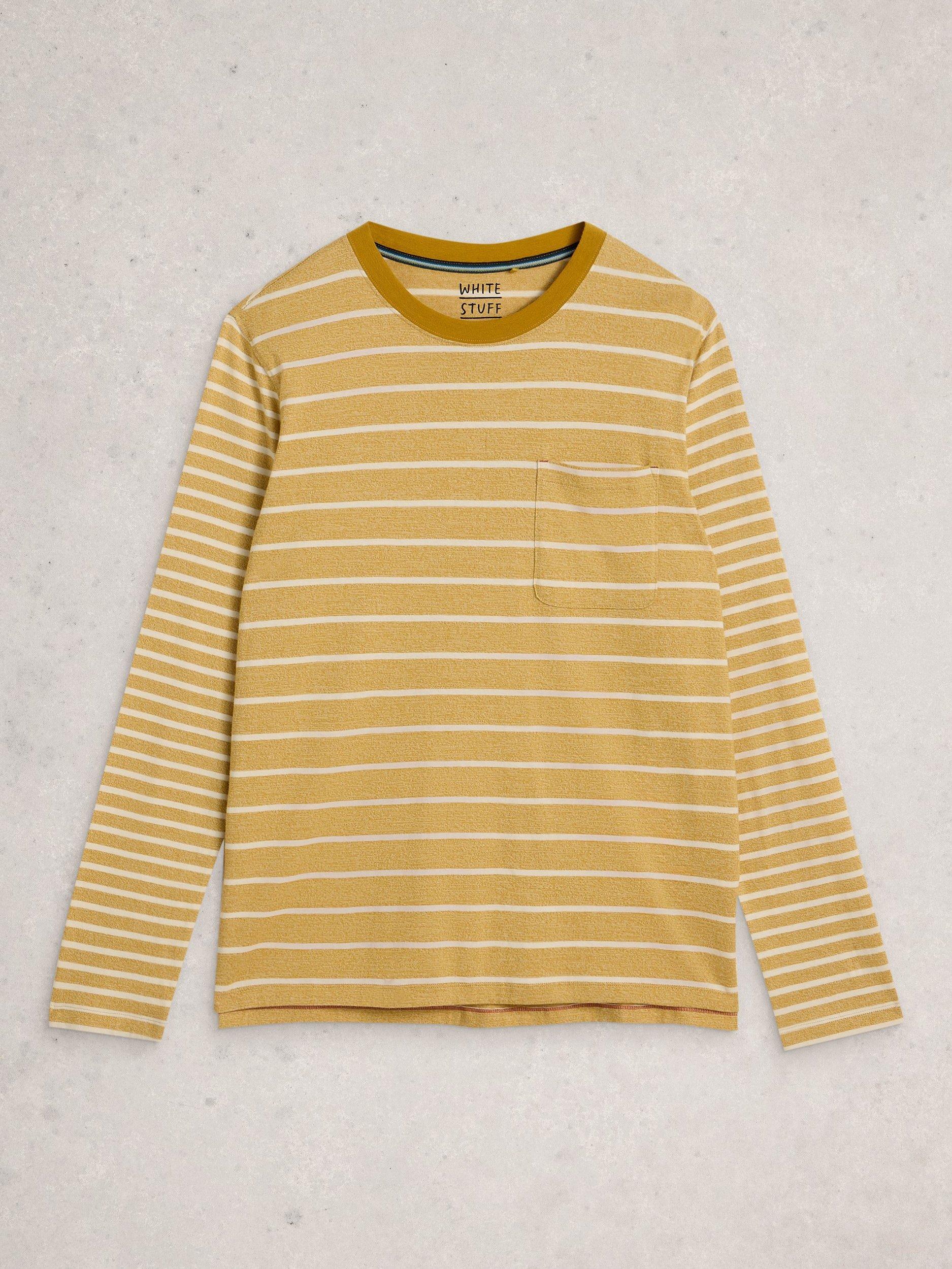 Product image 5 of 6, which shows White Stuff Accleton Cotton Regular Fit Stripe Shirt, Yellow/Multi, L