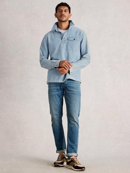 White Stuff Fenton Cotton Shirt, Light Blue