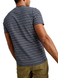 White Stuff Cotton Regular Fit Short Sleeve Stripe T-Shirt, Dark Navy