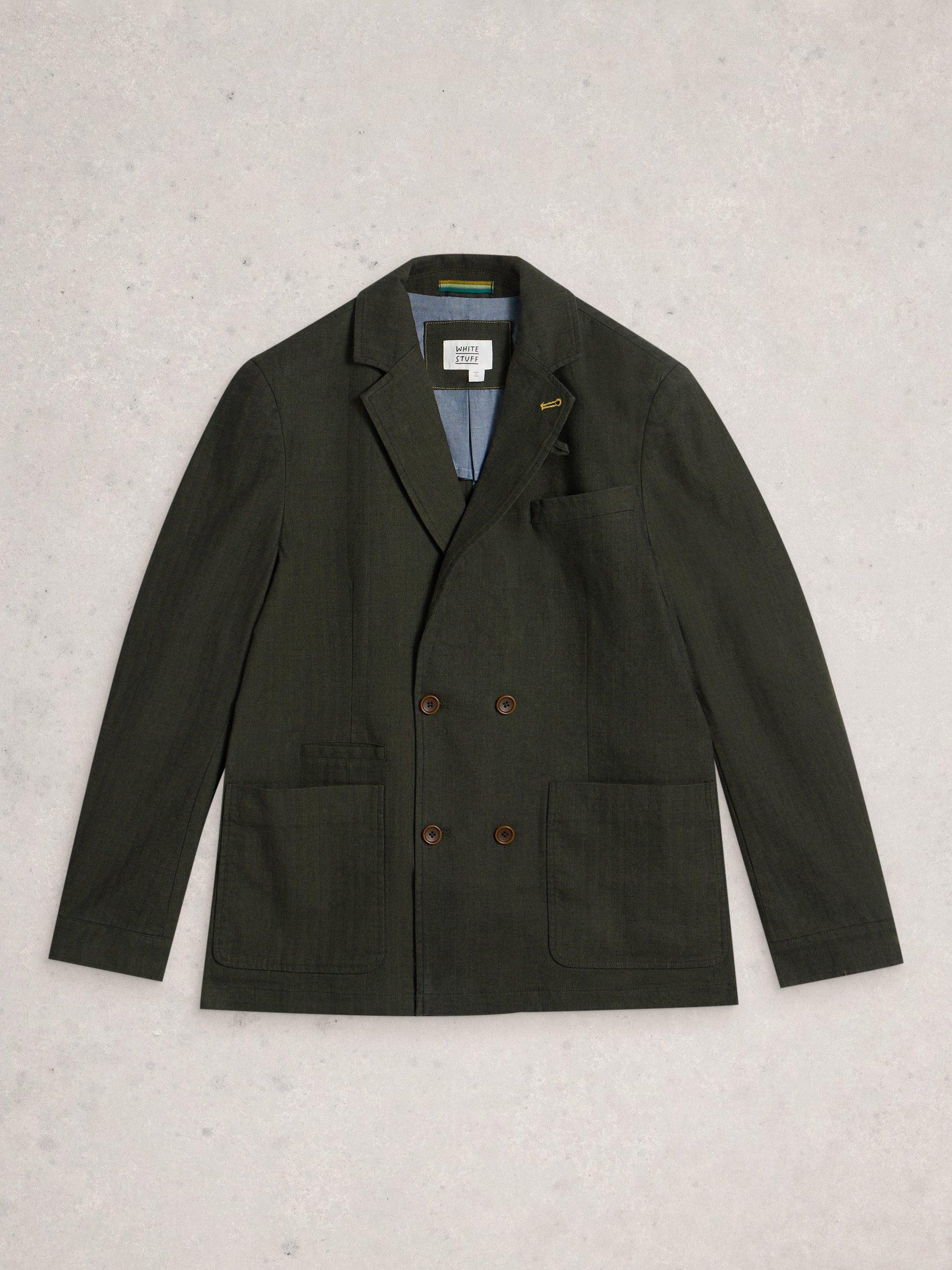 Product image 5 of 6, which shows White Stuff Herringbone Cord Blazer, Khaki Green, 38R