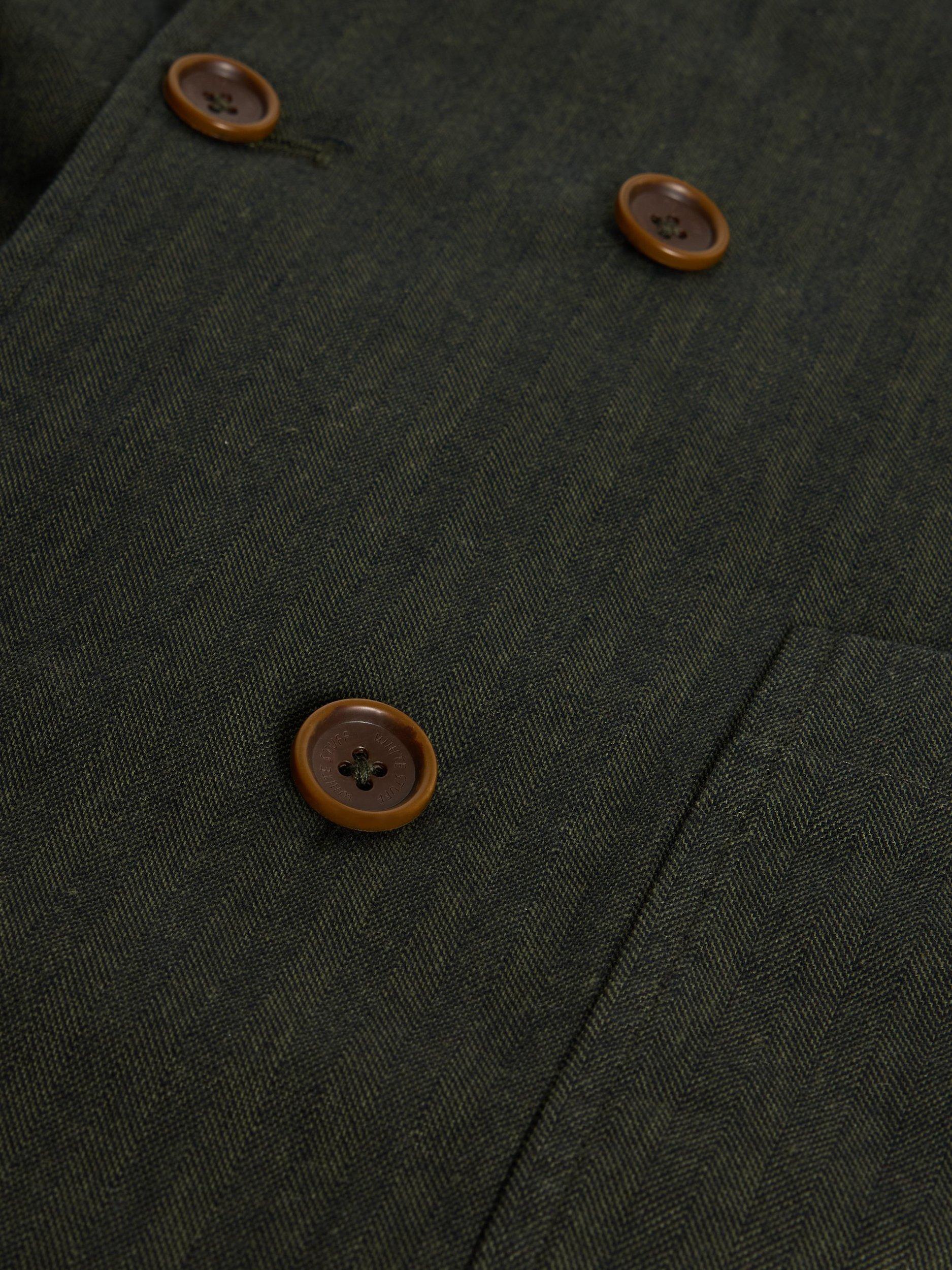 Product image 6 of 6, which shows White Stuff Herringbone Cord Blazer, Khaki Green, 38R