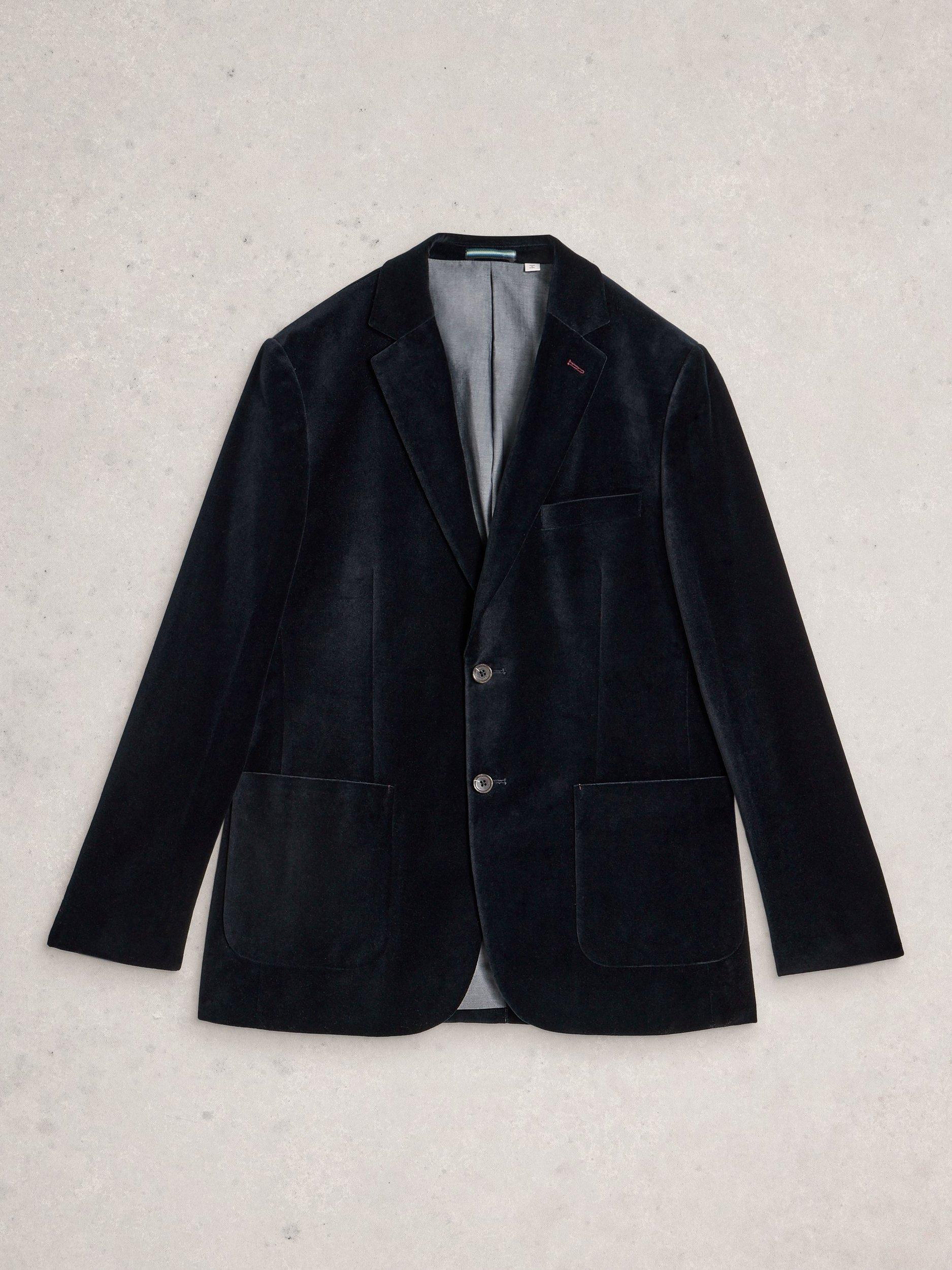Product image 5 of 6, which shows White Stuff Cotton Velvet Blazer, Dark Navy, 38R