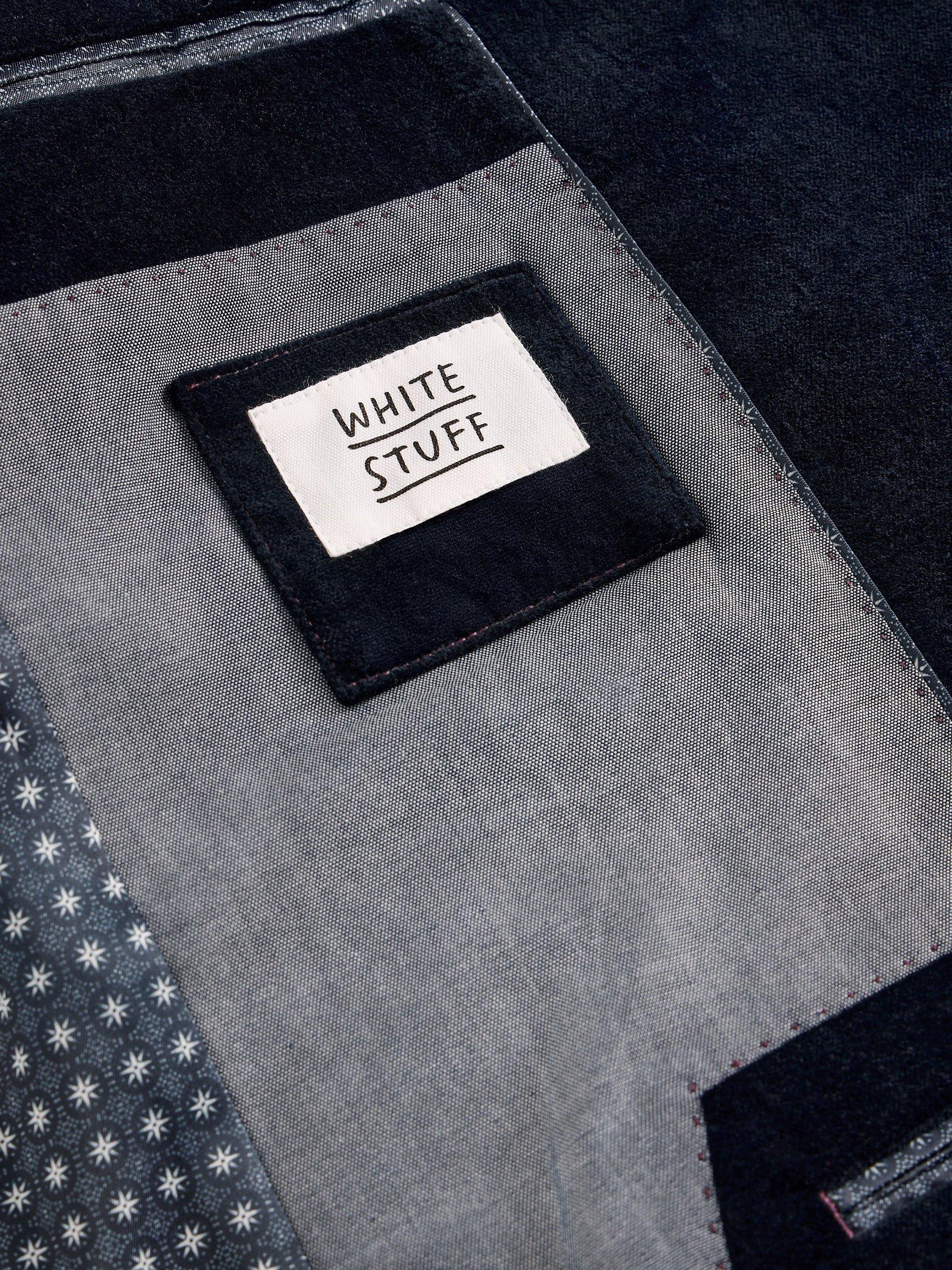 Product image 6 of 6, which shows White Stuff Cotton Velvet Blazer, Dark Navy, 38R