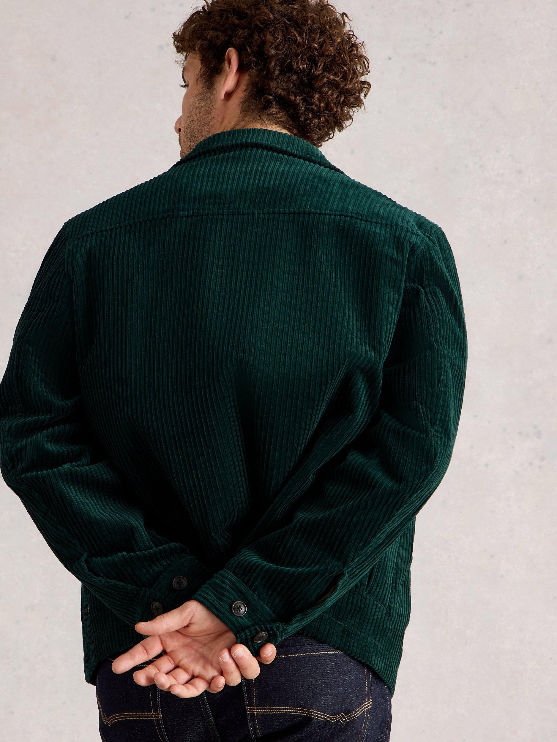 Product image 2 of 6, which shows White Stuff Cotton Cord Trucker Jacket, Emerald Green, S