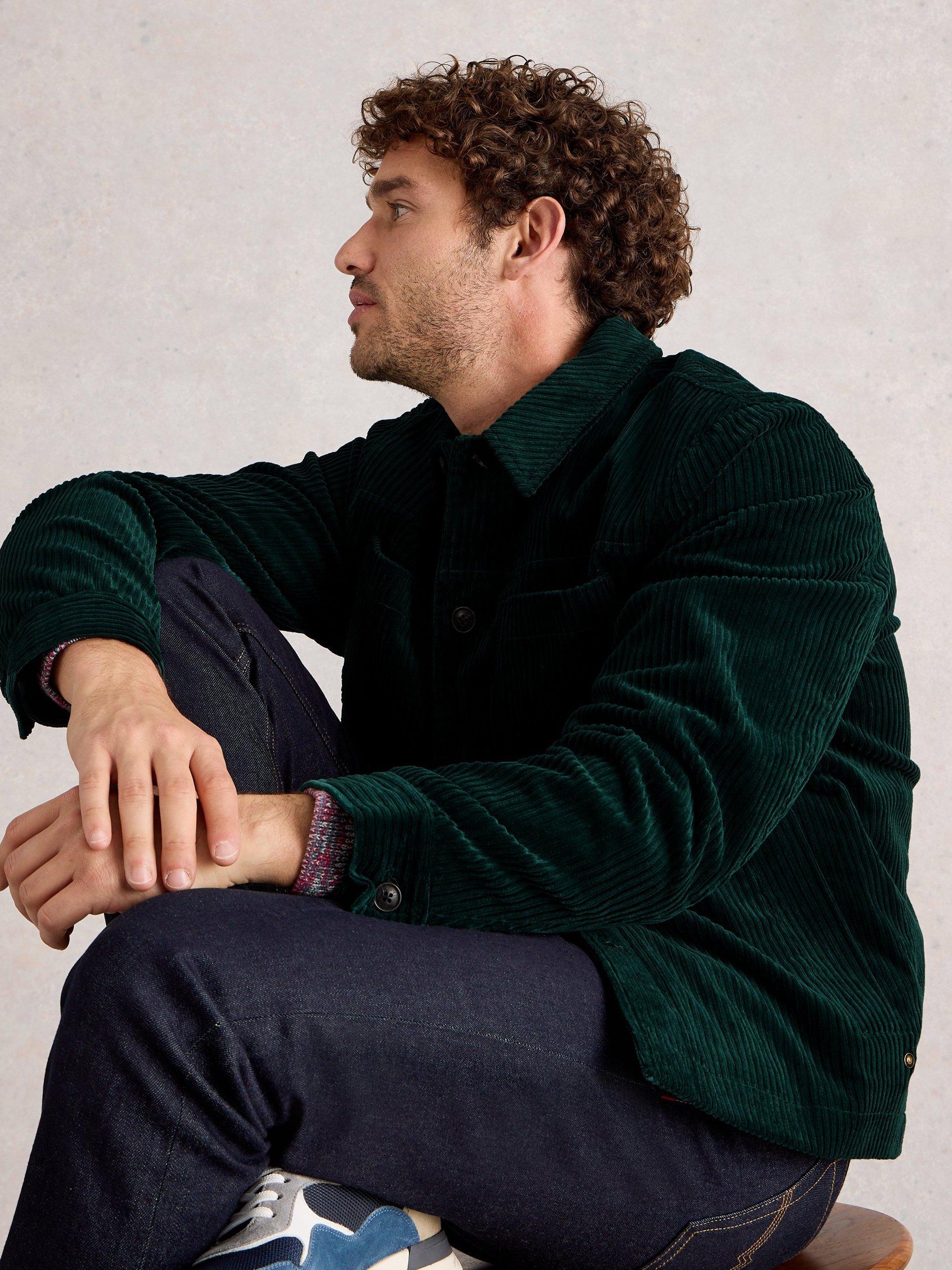 Product image 4 of 6, which shows White Stuff Cotton Cord Trucker Jacket, Emerald Green, S