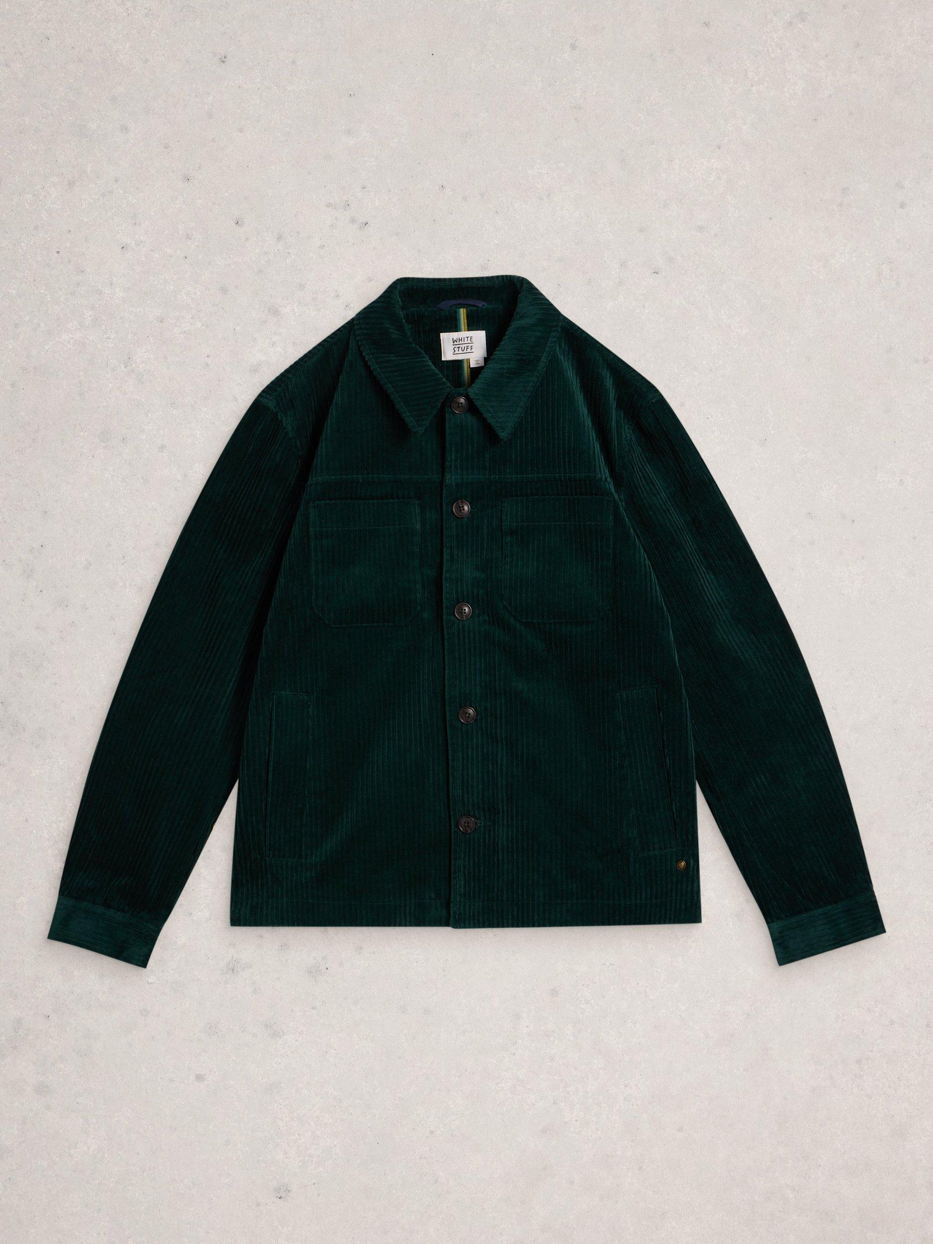 Product image 5 of 6, which shows White Stuff Cotton Cord Trucker Jacket, Emerald Green, S