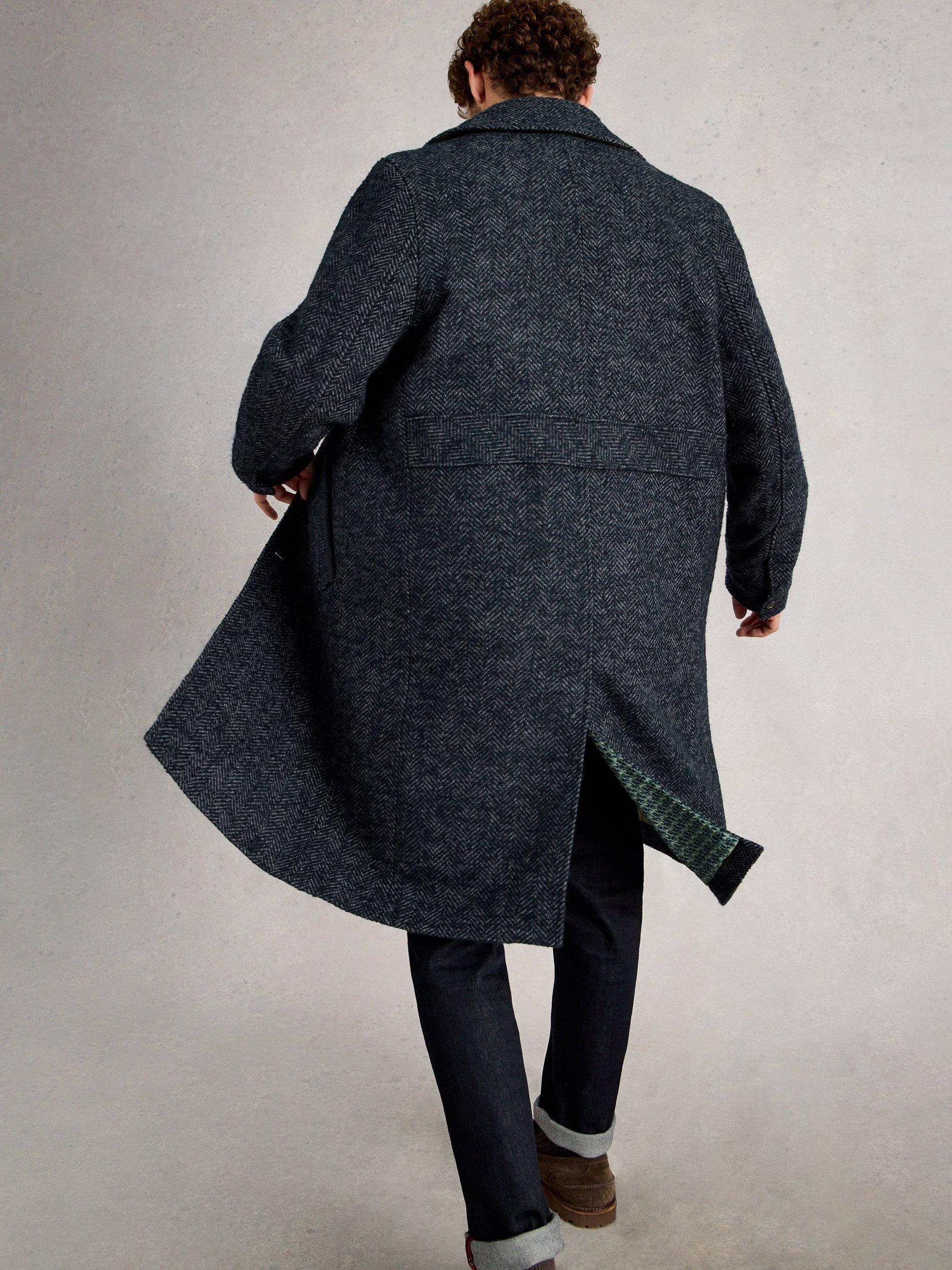 Product image 2 of 6, which shows White Stuff Herringbone Overcoat, Dark/Navy, L