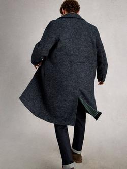 White Stuff Herringbone Overcoat, Dark/Navy - view 2, Dark/Navy