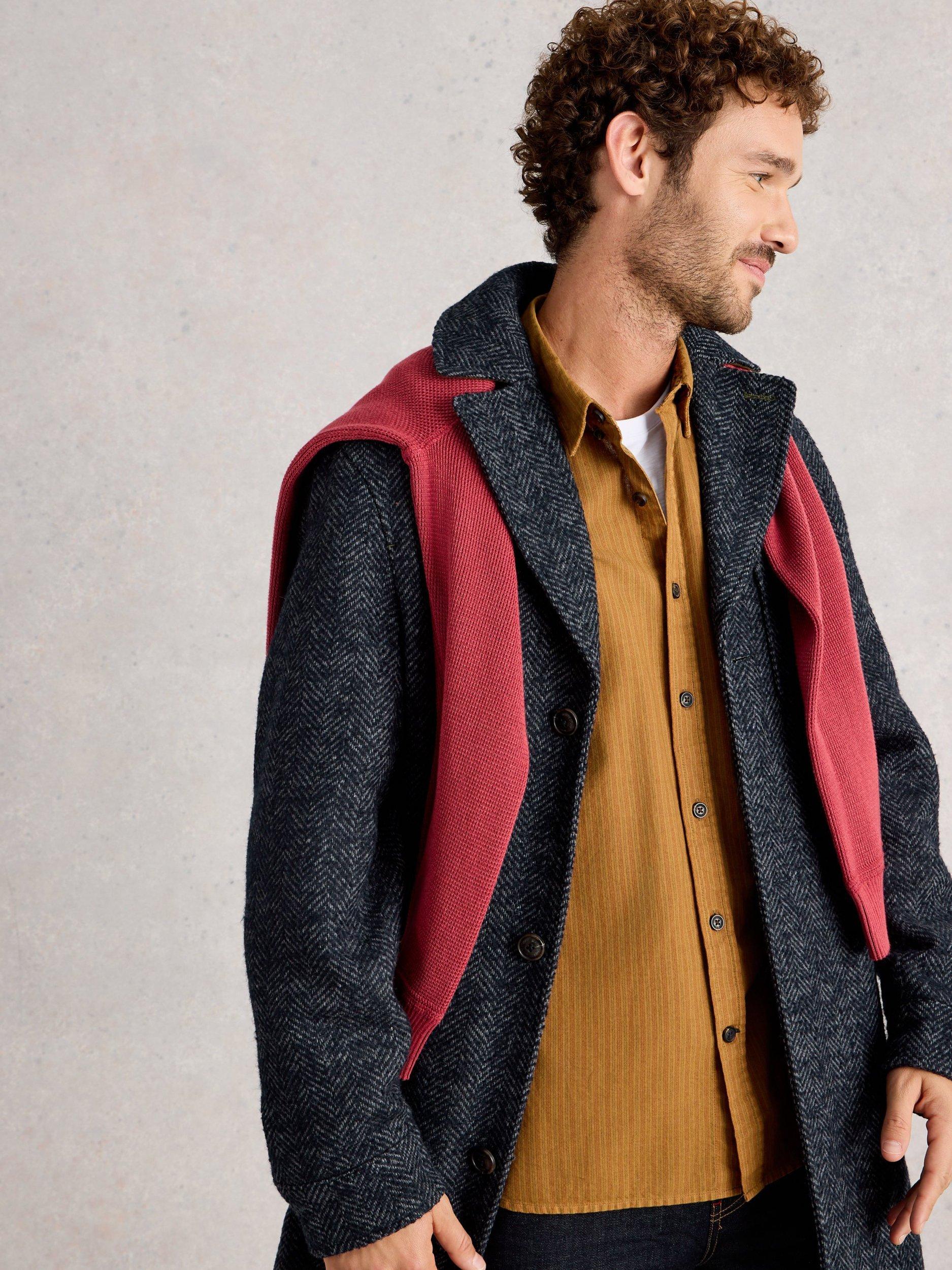 Product image 3 of 6, which shows White Stuff Herringbone Overcoat, Dark/Navy, L