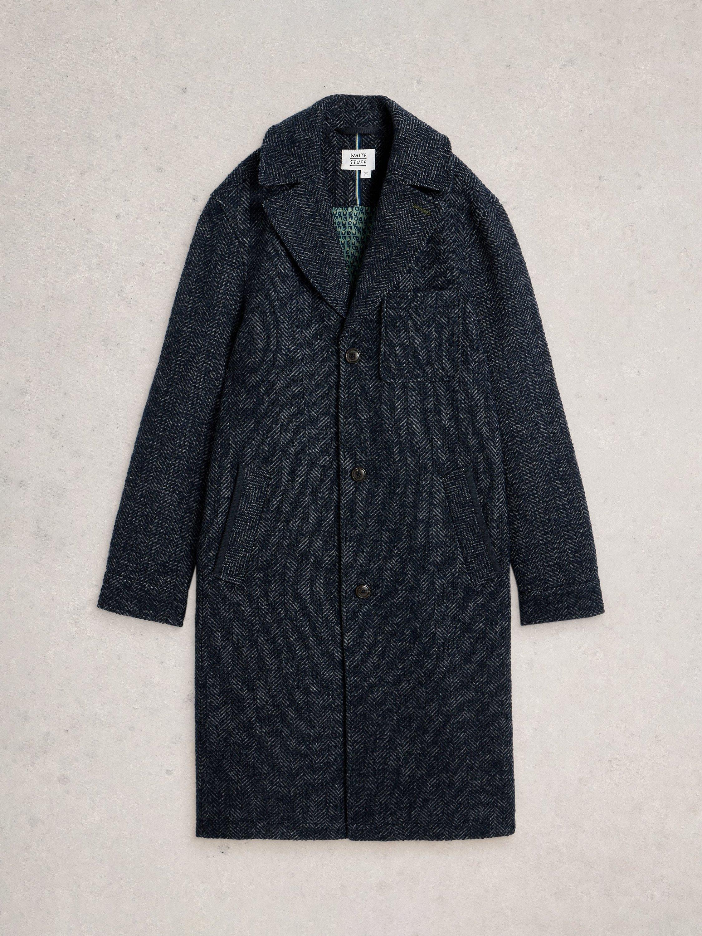 Product image 5 of 6, which shows White Stuff Herringbone Overcoat, Dark/Navy, L