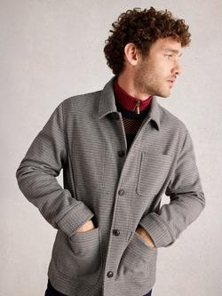 White Stuff Houndstooth Shirt Jacket, Grey/Multi