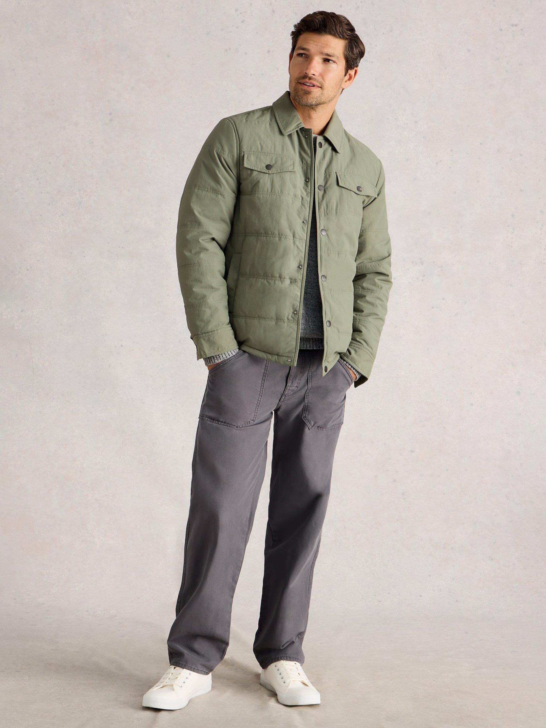 Product image 1 of 7, which shows White Stuff Padded Nylon Shacket, Light Green, M