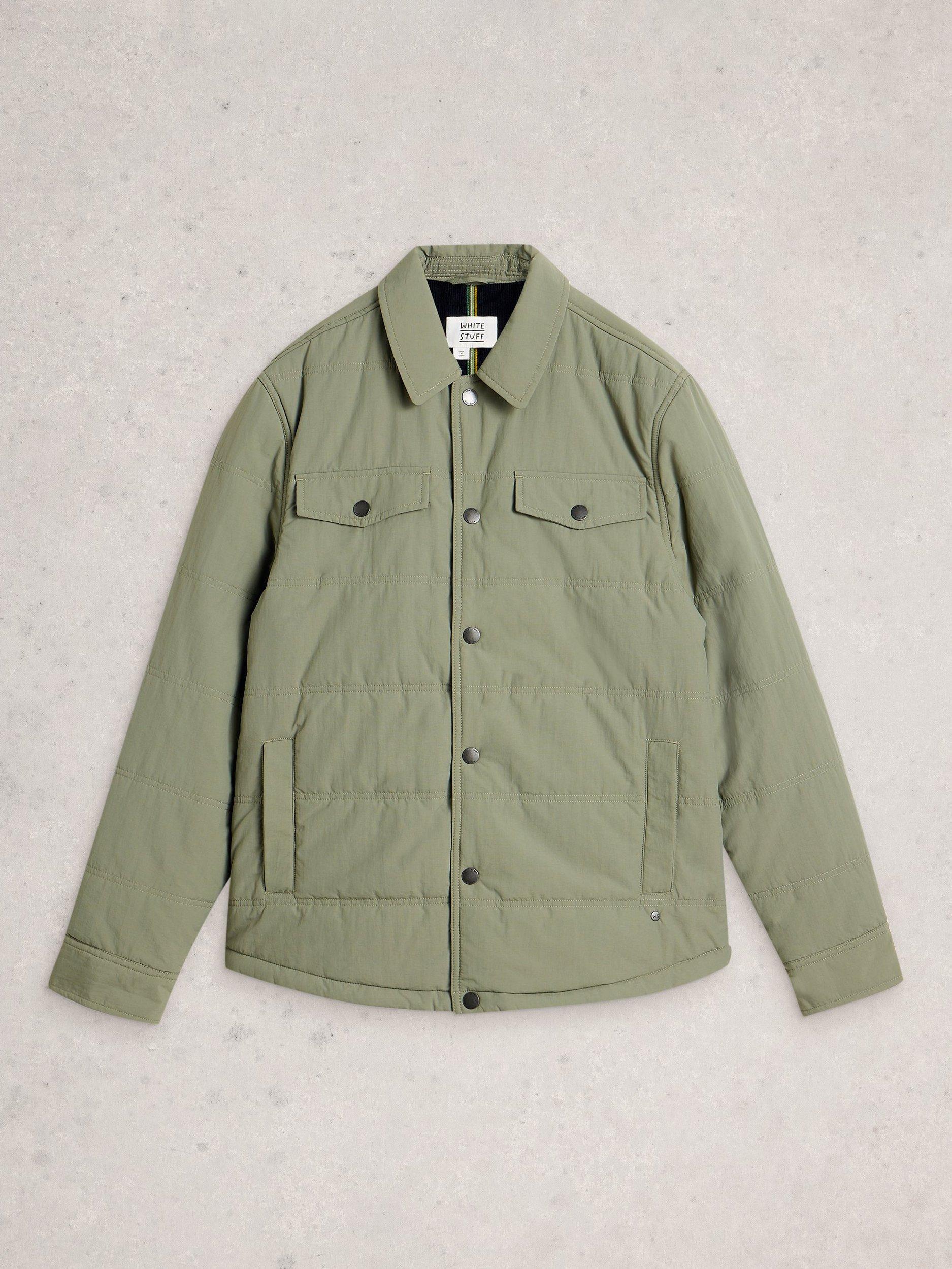 Product image 5 of 7, which shows White Stuff Padded Nylon Shacket, Light Green, M