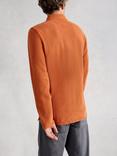 White Stuff Long Sleeve Utility Polo Shirt, Mid Orange