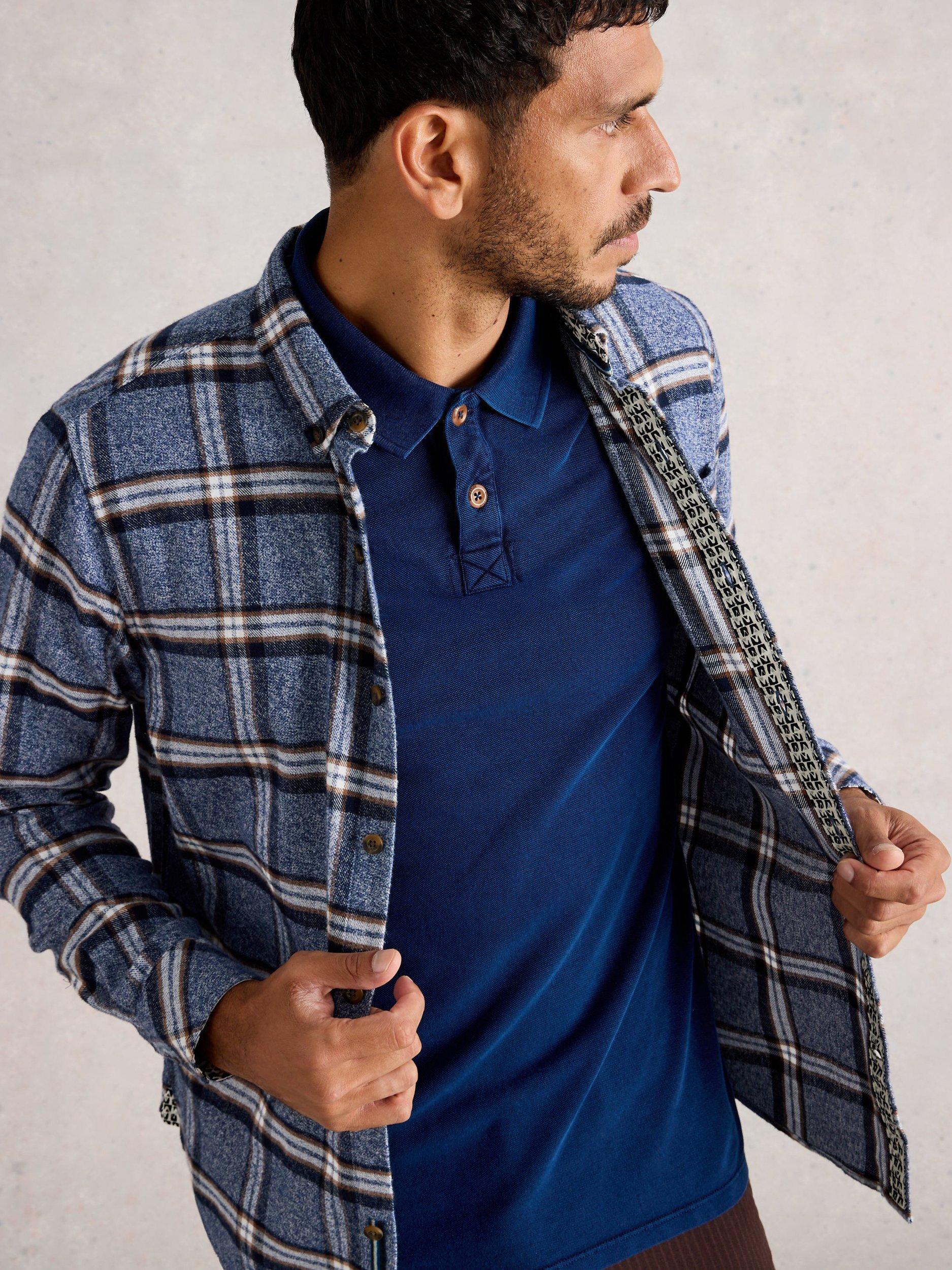 Product image 3 of 6, which shows White Stuff Barton Check Cotton Shirt, Blue/Multi, S