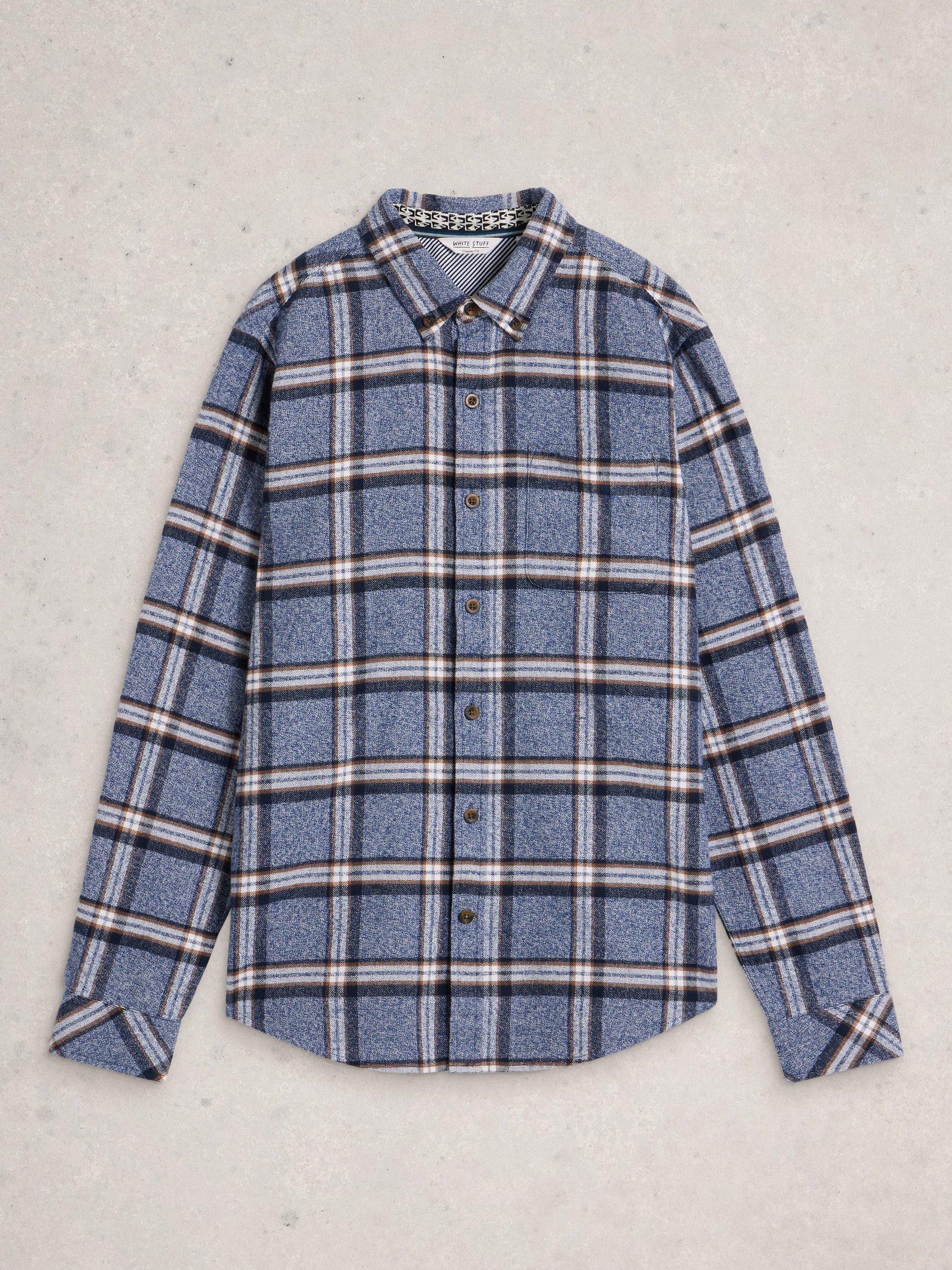 Product image 5 of 6, which shows White Stuff Barton Check Cotton Shirt, Blue/Multi, S