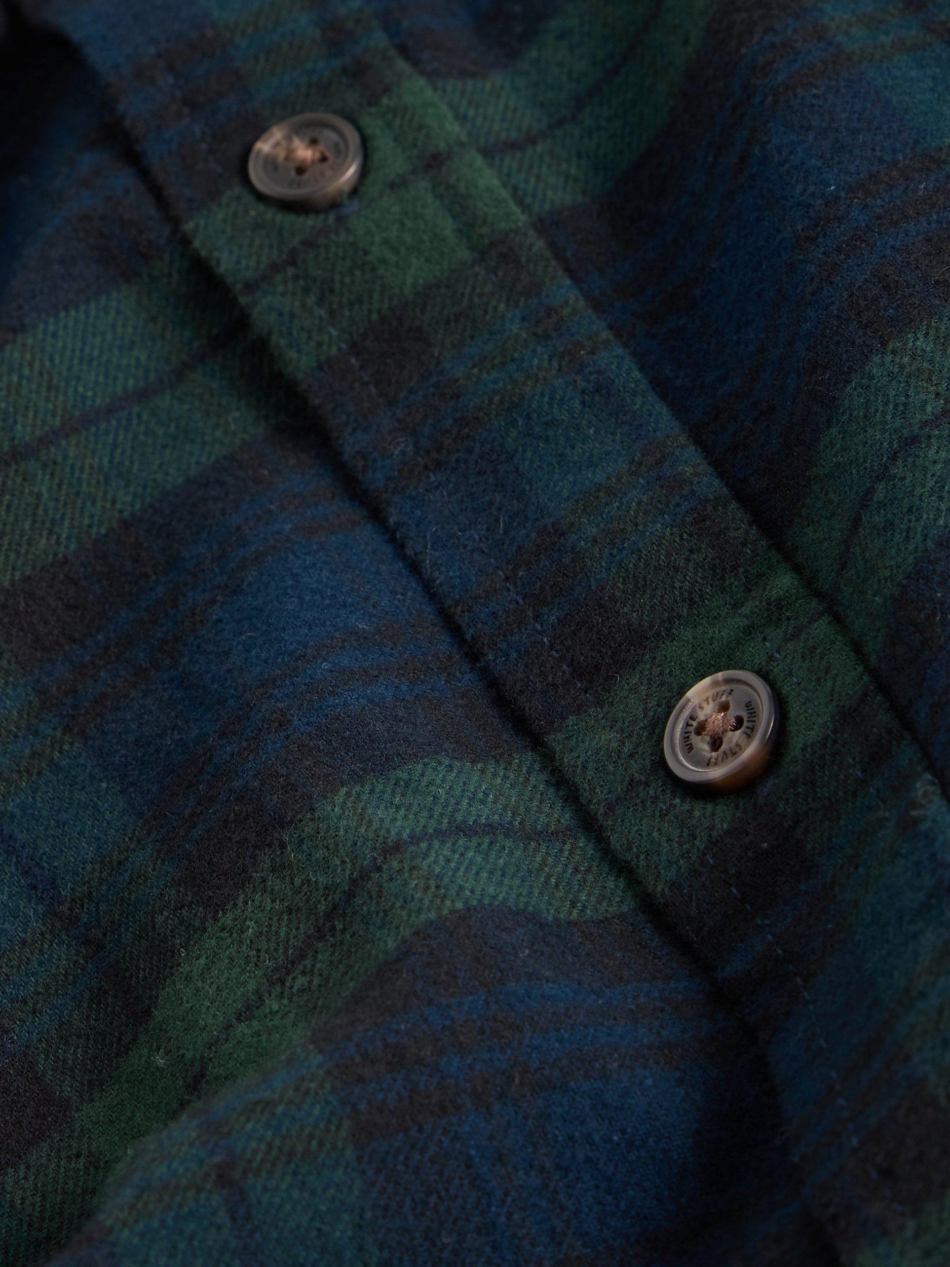 Product image 6 of 6, which shows White Stuff Blackwatch Cotton Check Long Sleeve Collar Shirt, Navy/Multi, XXL