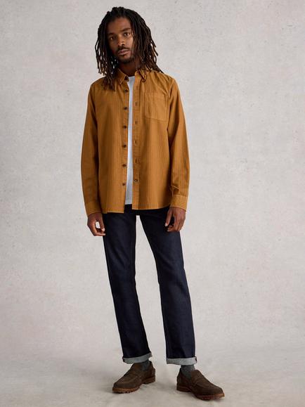 White Stuff Bruton Cotton Shirt, Mid Tan