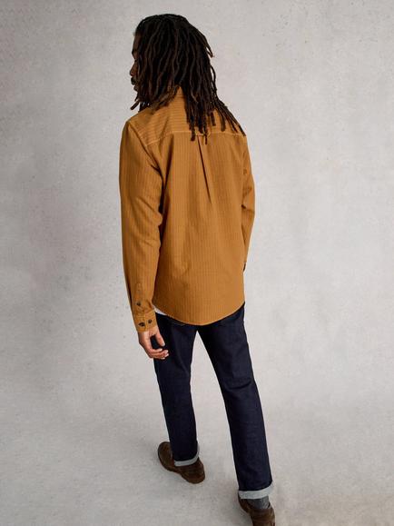 White Stuff Bruton Cotton Shirt - view 2, Mid Tan
