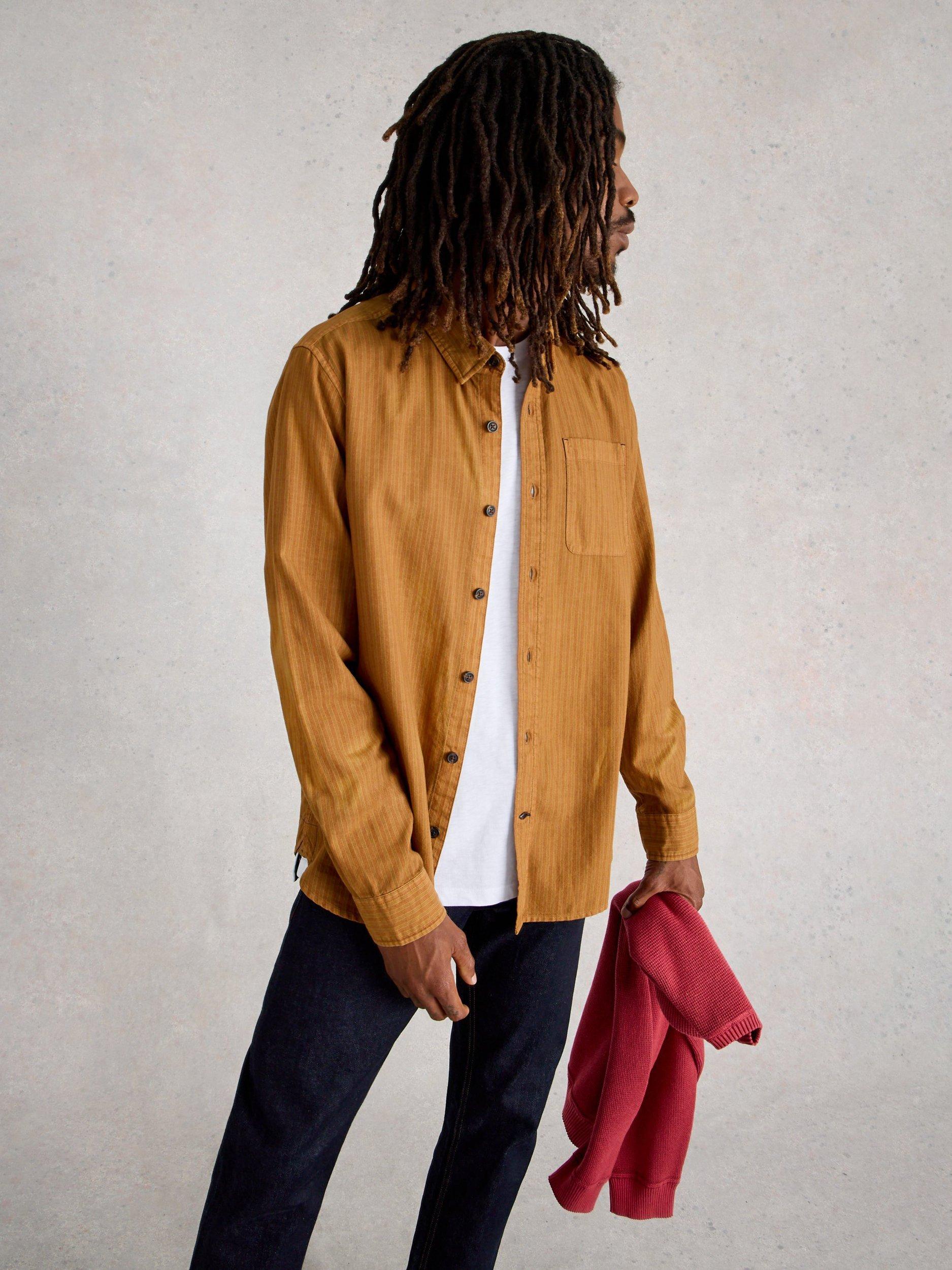 Product image 3 of 6, which shows White Stuff Bruton Cotton Shirt, Mid Tan, S