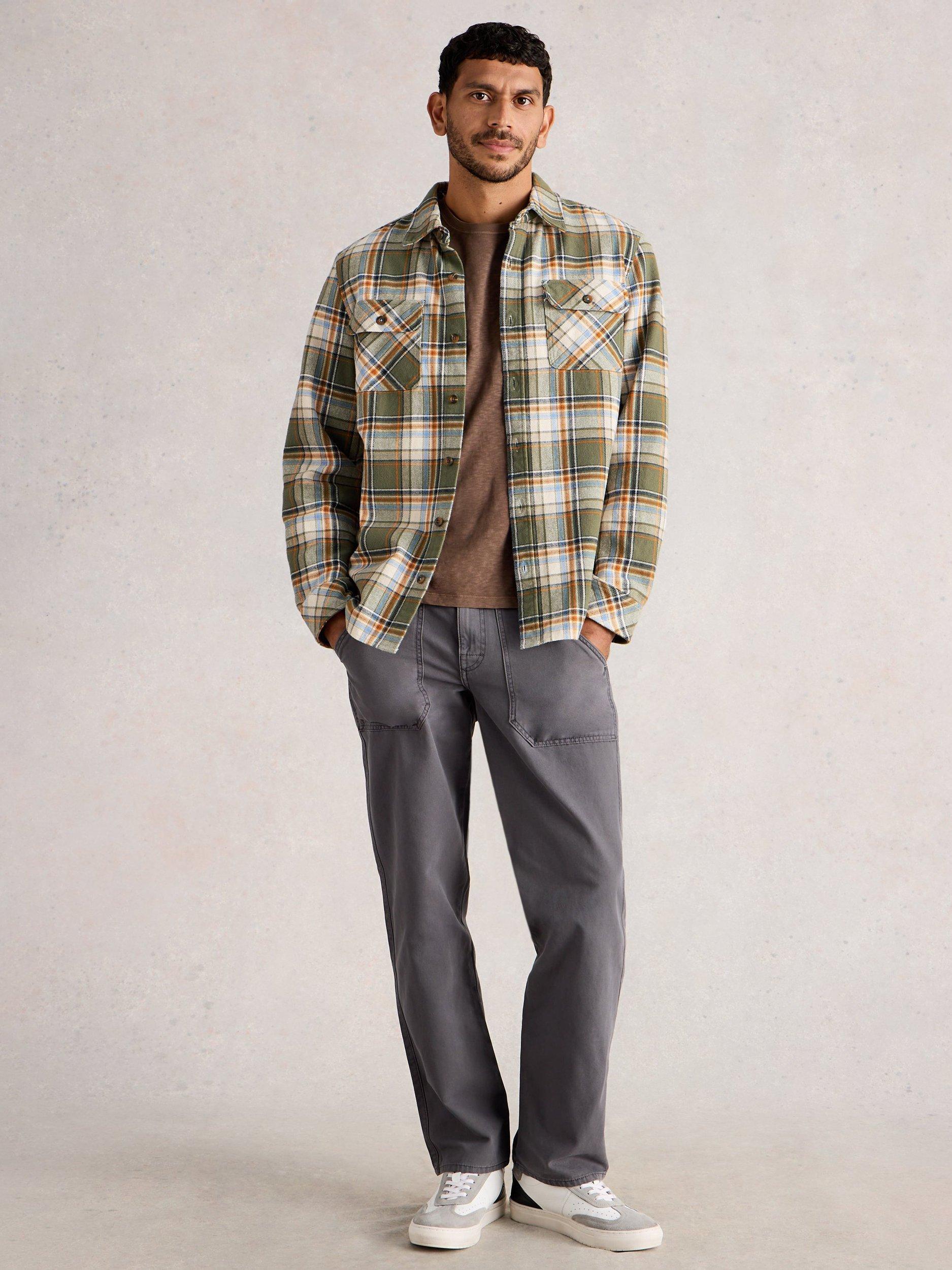 Product image 1 of 6, which shows White Stuff Darwen Cotton Check Shirt, Green/Multi, XXS