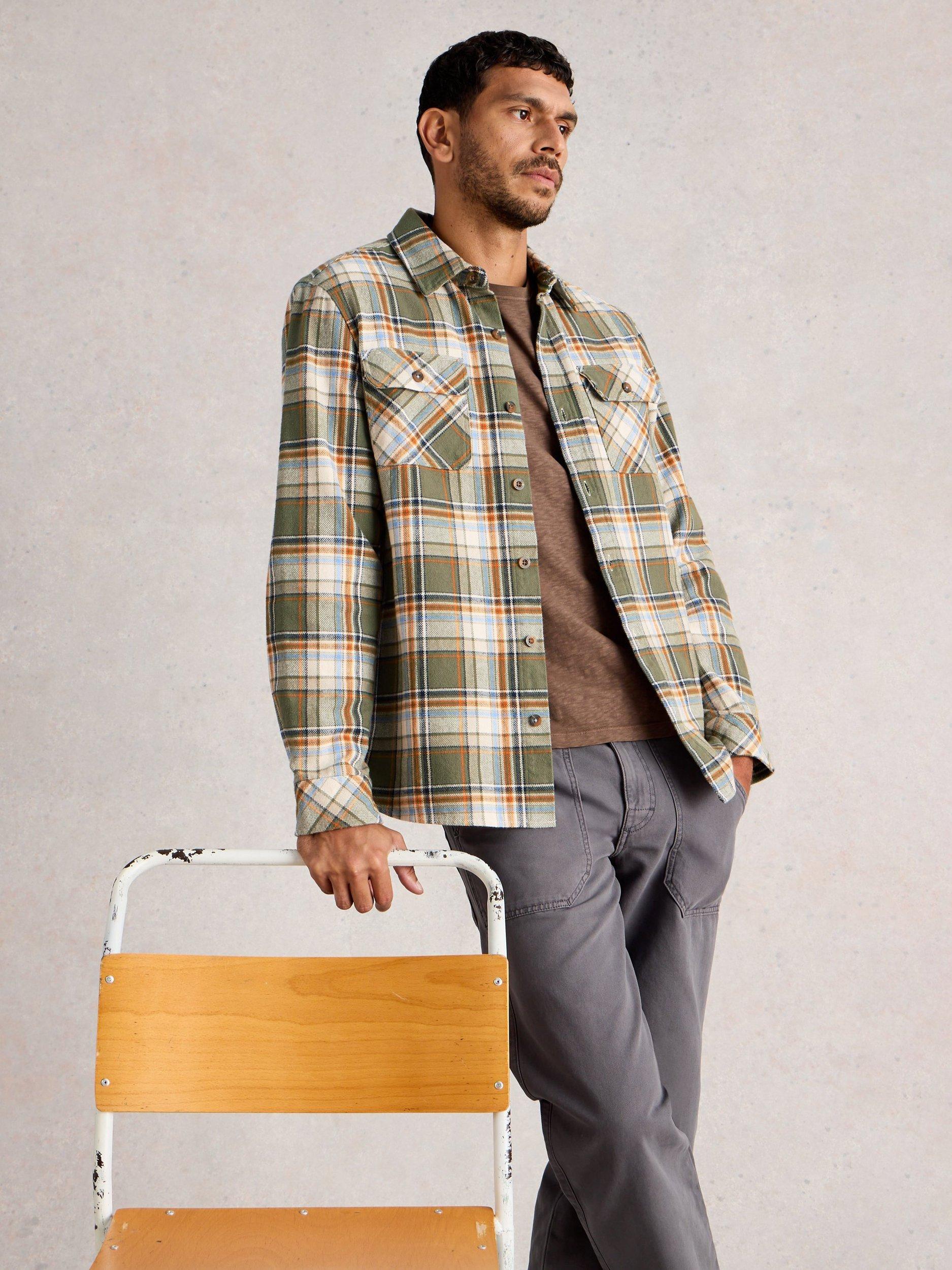 Product image 3 of 6, which shows White Stuff Darwen Cotton Check Shirt, Green/Multi, XXS