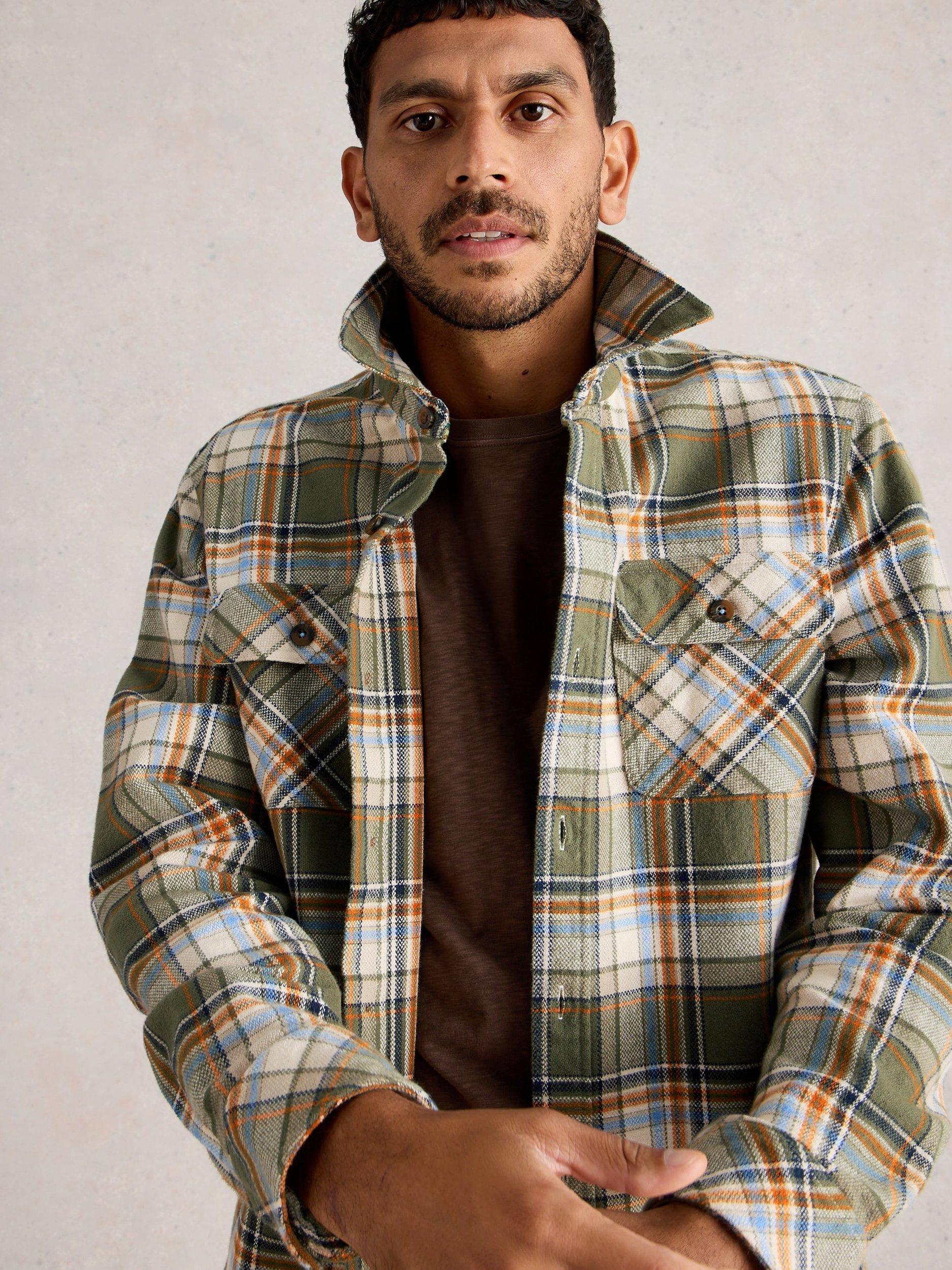 Product image 4 of 6, which shows White Stuff Darwen Cotton Check Shirt, Green/Multi, XXS