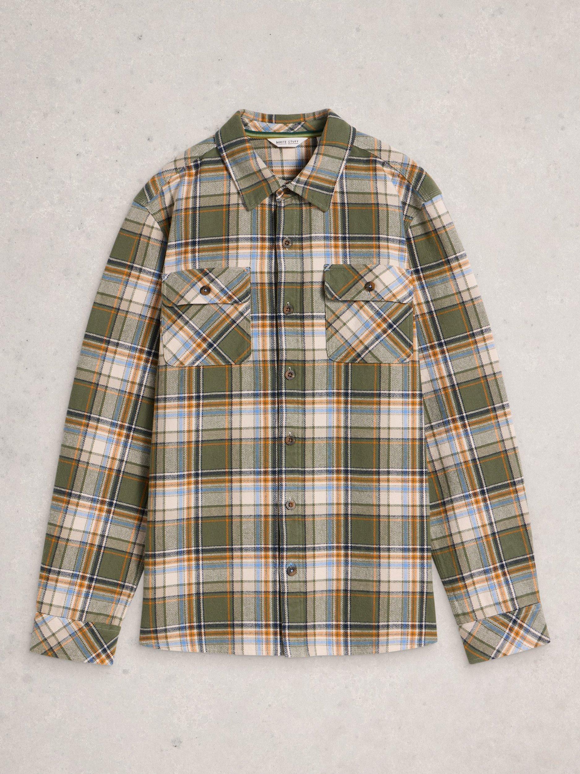 Product image 5 of 6, which shows White Stuff Darwen Cotton Check Shirt, Green/Multi, XXS