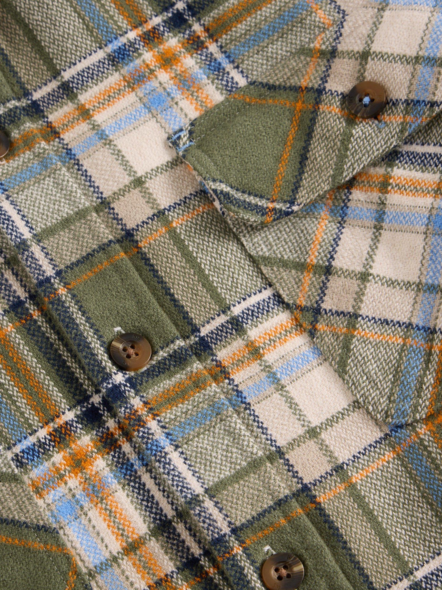 Product image 6 of 6, which shows White Stuff Darwen Cotton Check Shirt, Green/Multi, XXS