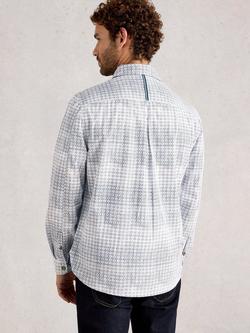 White Stuff Finsbury Cotton Regular Fit Patterned Shirt, Blue - view 2, Blue
