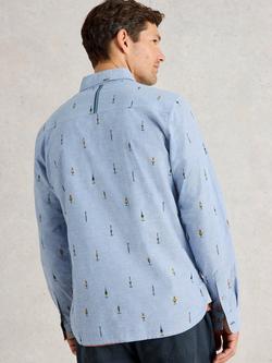 White Stuff Finsbury Fish Hook Cotton Shirt, Chambray Blue - view 2, Chamb Blue